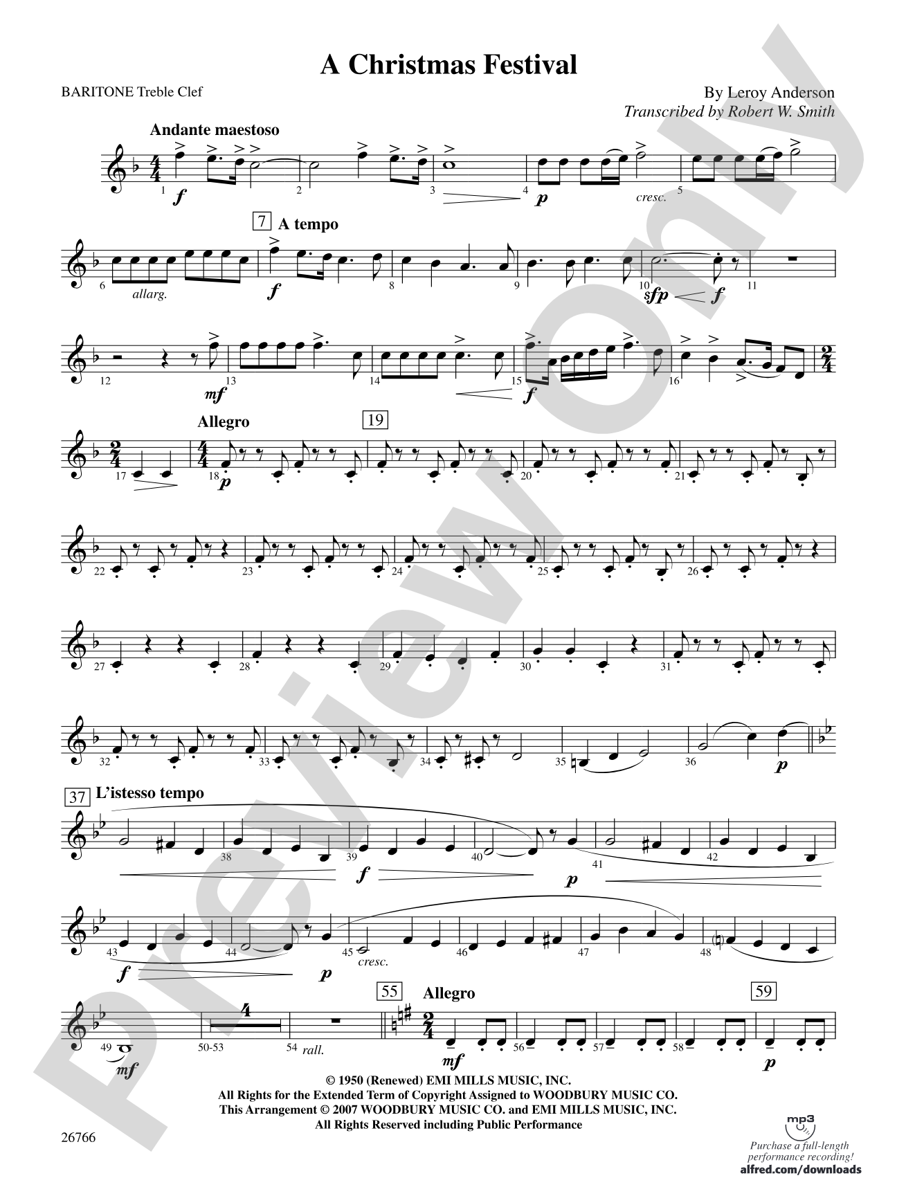 A Christmas Festival: Baritone T.C.