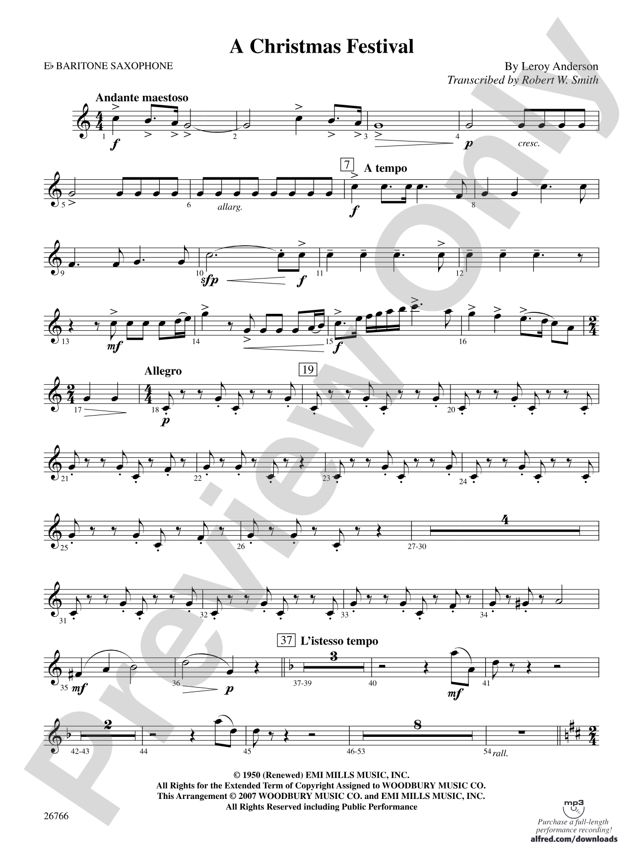 A Christmas Festival: E-flat Baritone Saxophone