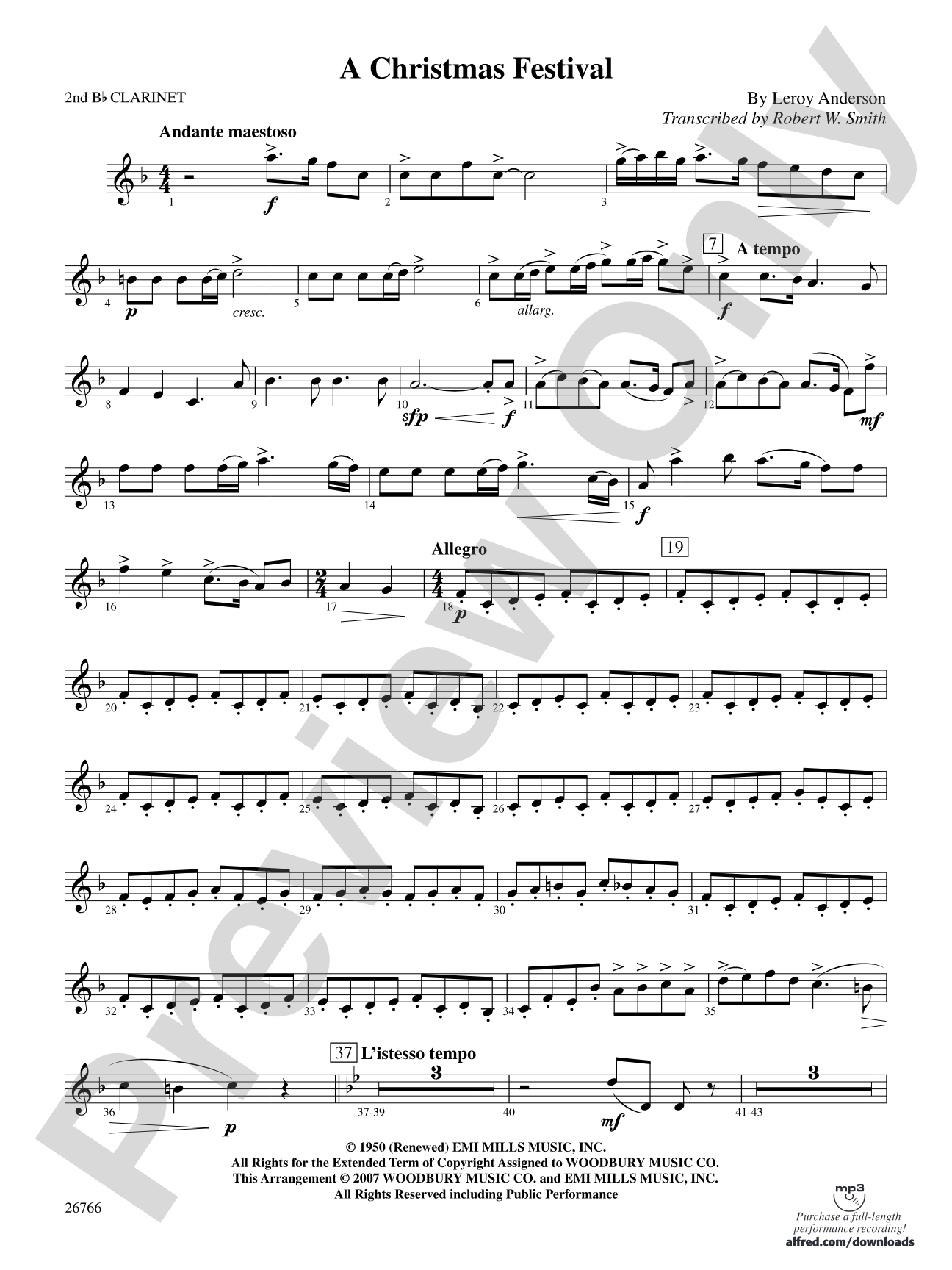 A Christmas Festival: 2nd B-flat Clarinet
