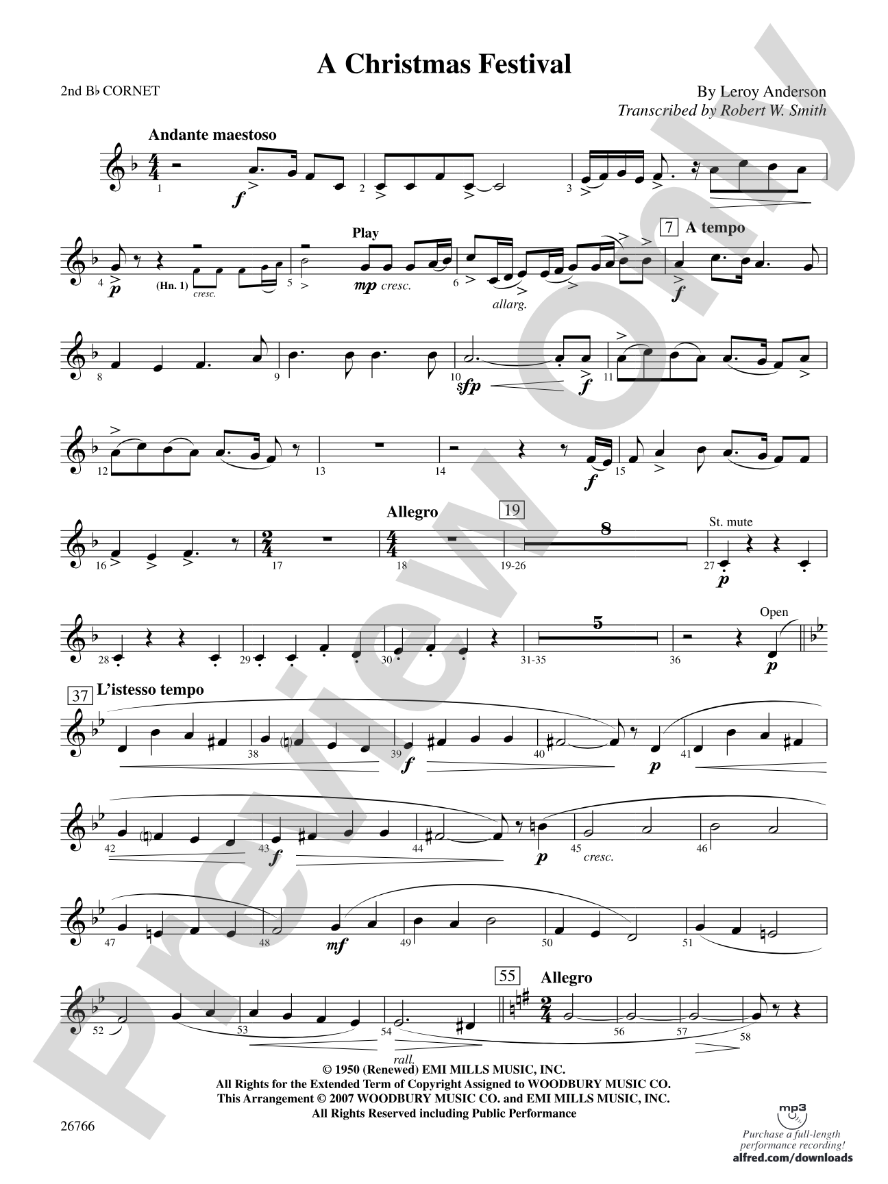 A Christmas Festival: 2nd B-flat Cornet