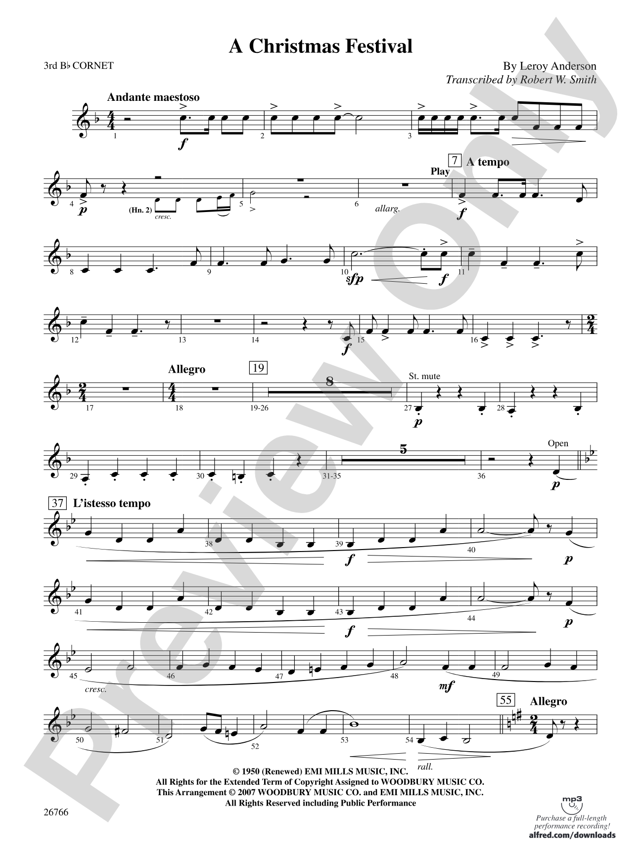 A Christmas Festival: 3rd B-flat Cornet