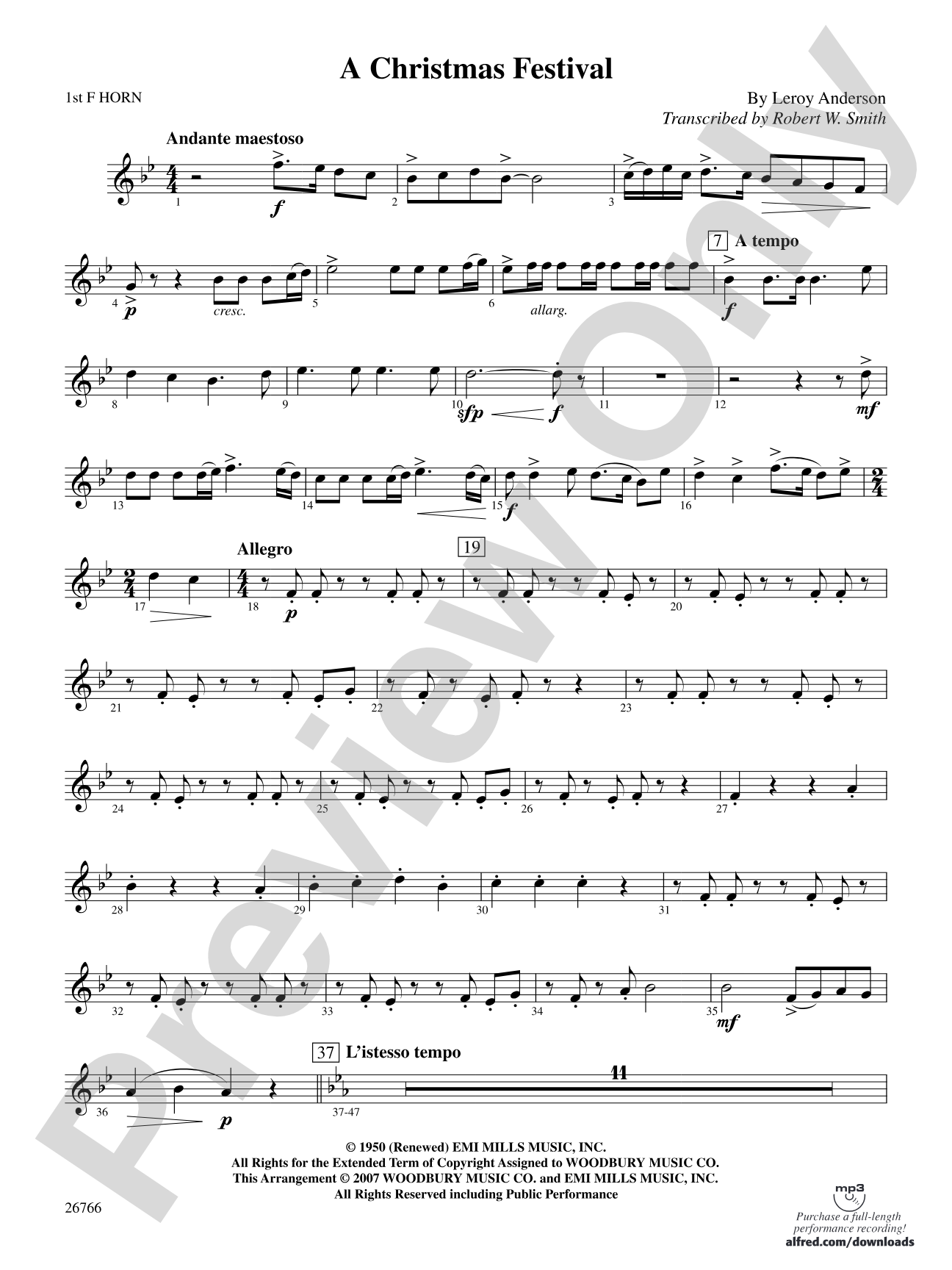 A Christmas Festival: 1st F Horn