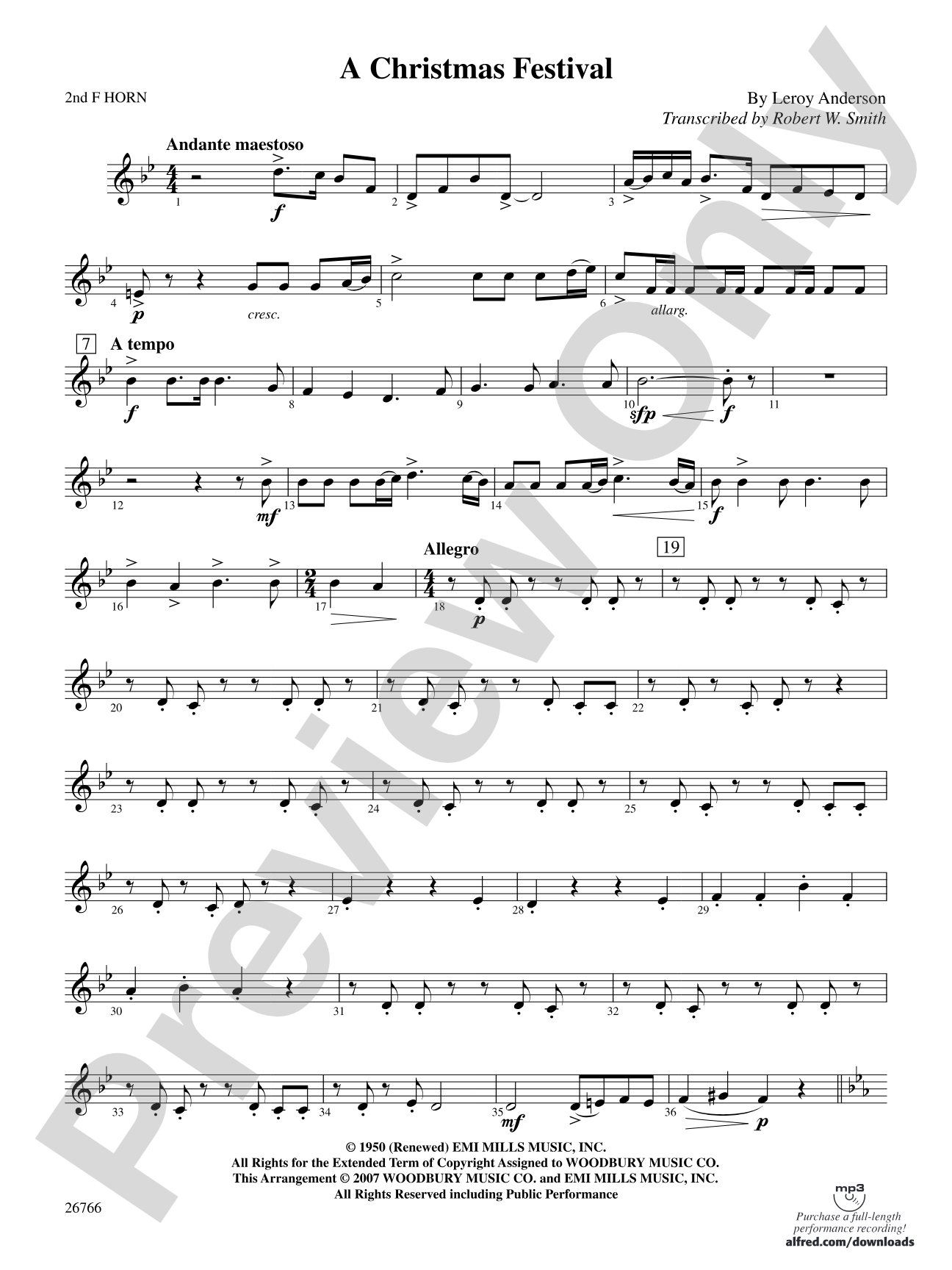 A Christmas Festival: 2nd F Horn