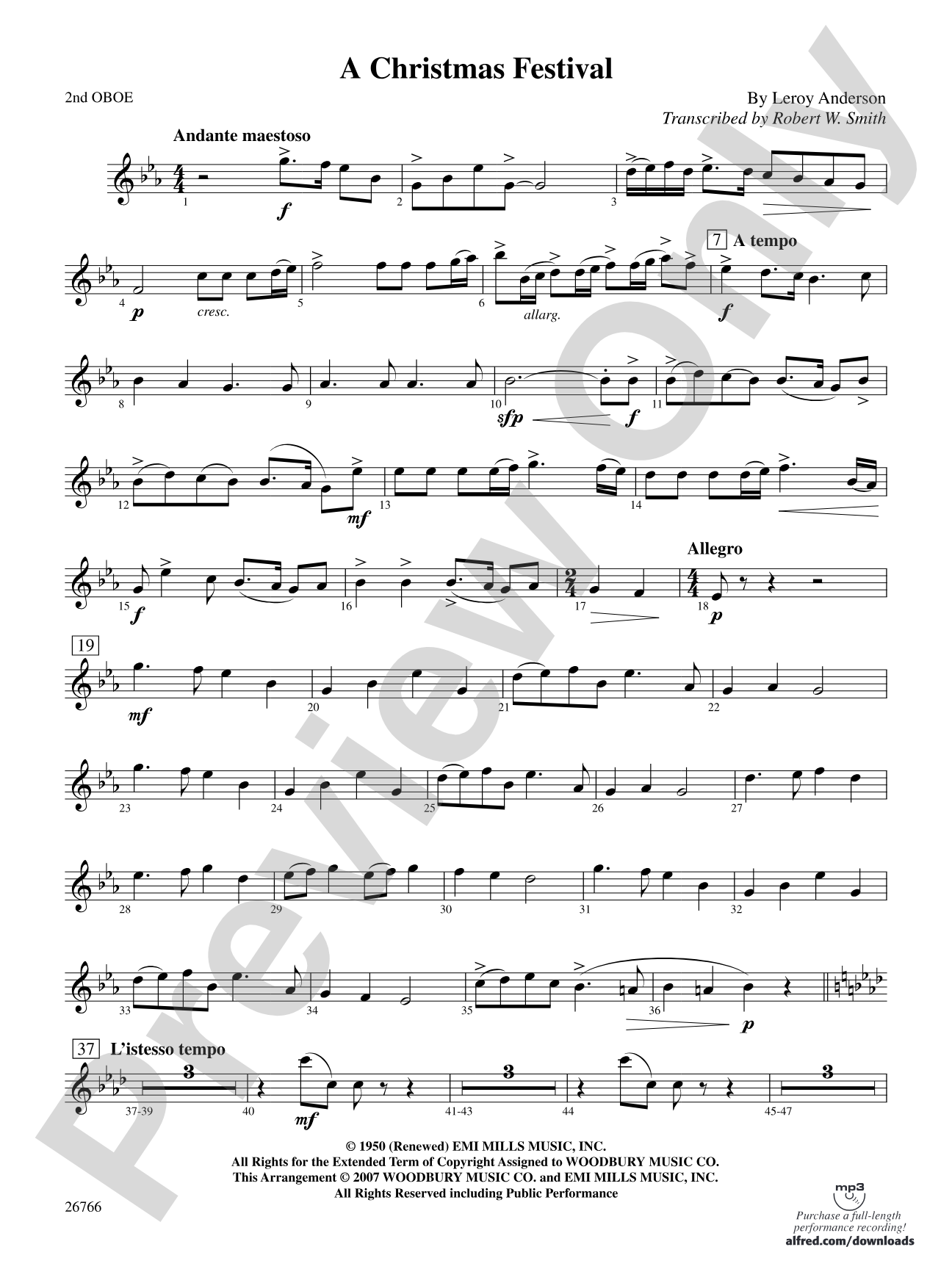 A Christmas Festival: 2nd Oboe