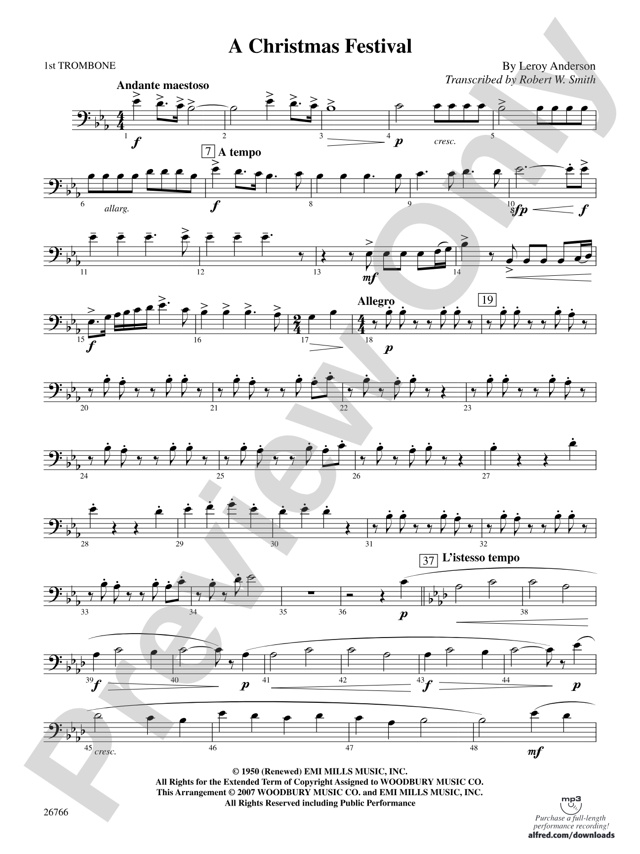 A Christmas Festival: 1st Trombone
