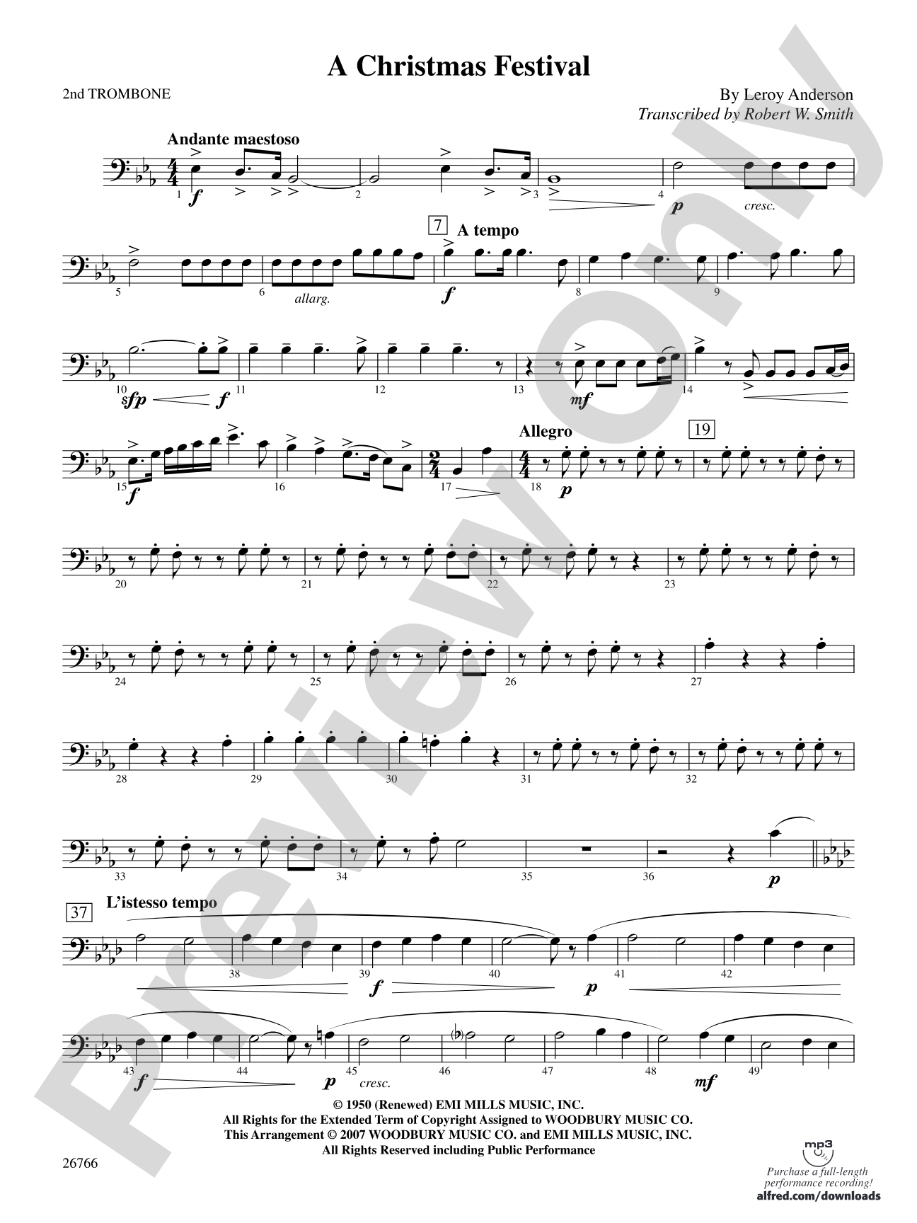 A Christmas Festival: 2nd Trombone