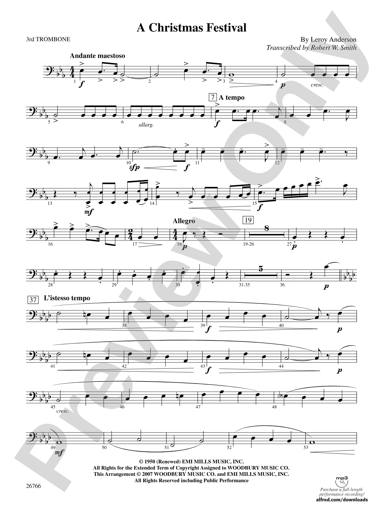 A Christmas Festival: 3rd Trombone