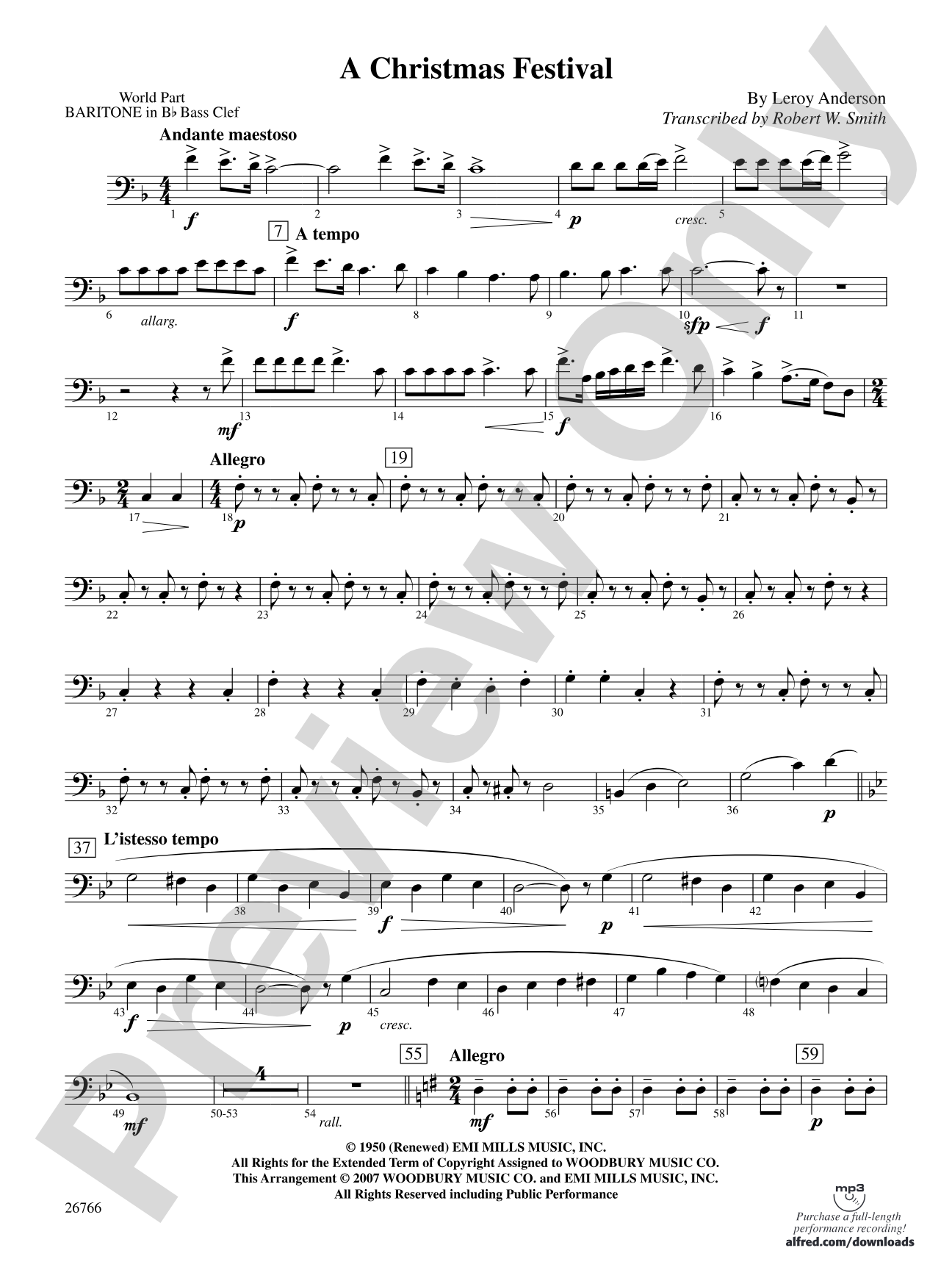 A Christmas Festival: (wp) B-flat Baritone B.C.