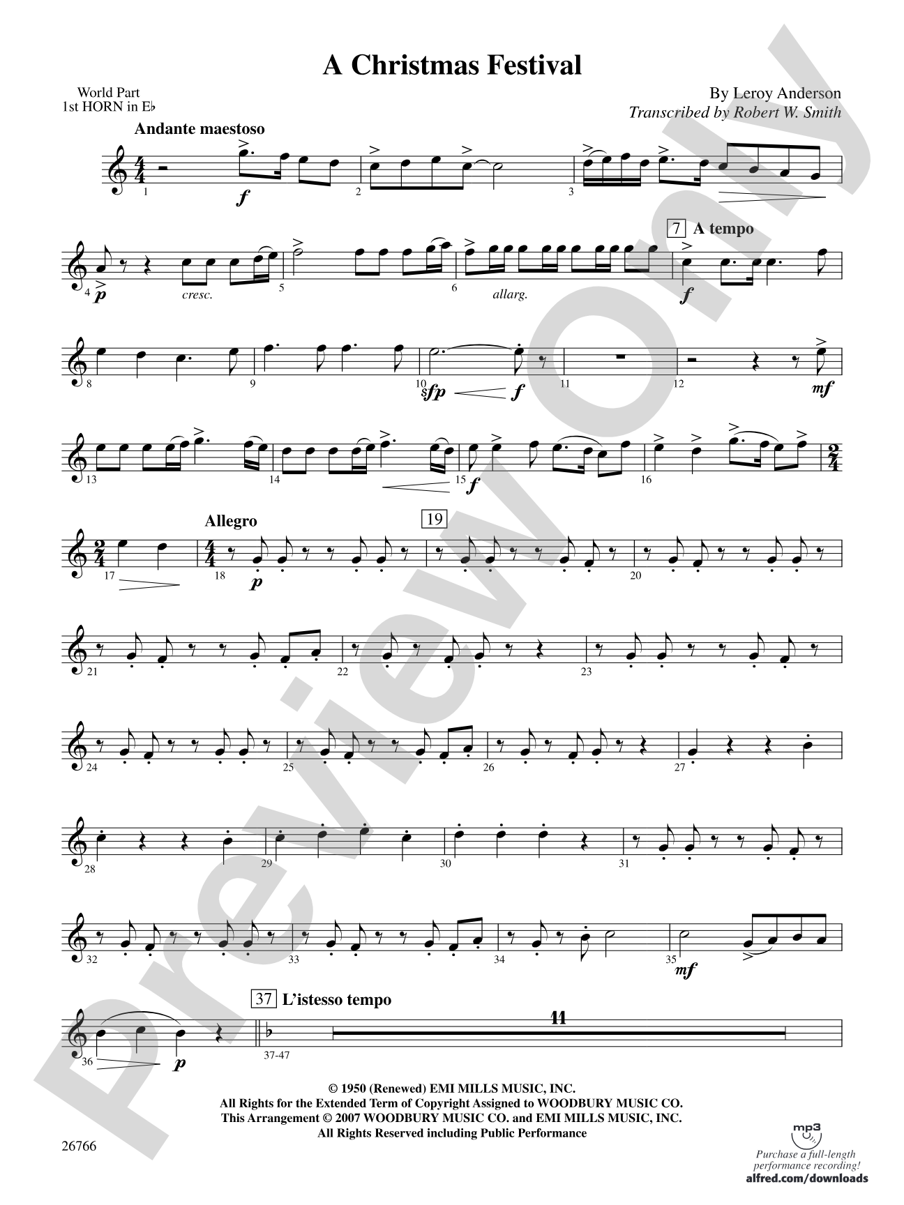 A Christmas Festival: (wp) 1st Horn in E-flat
