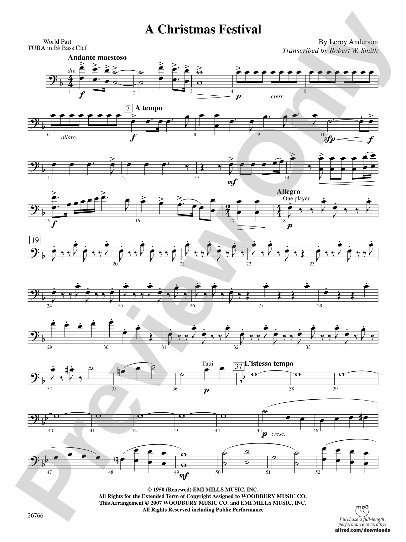 A Christmas Festival: (wp) B-flat Tuba B.C.