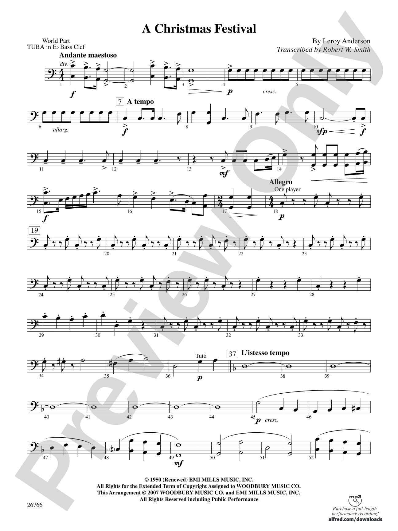 A Christmas Festival: (wp) E-flat Tuba B.C.