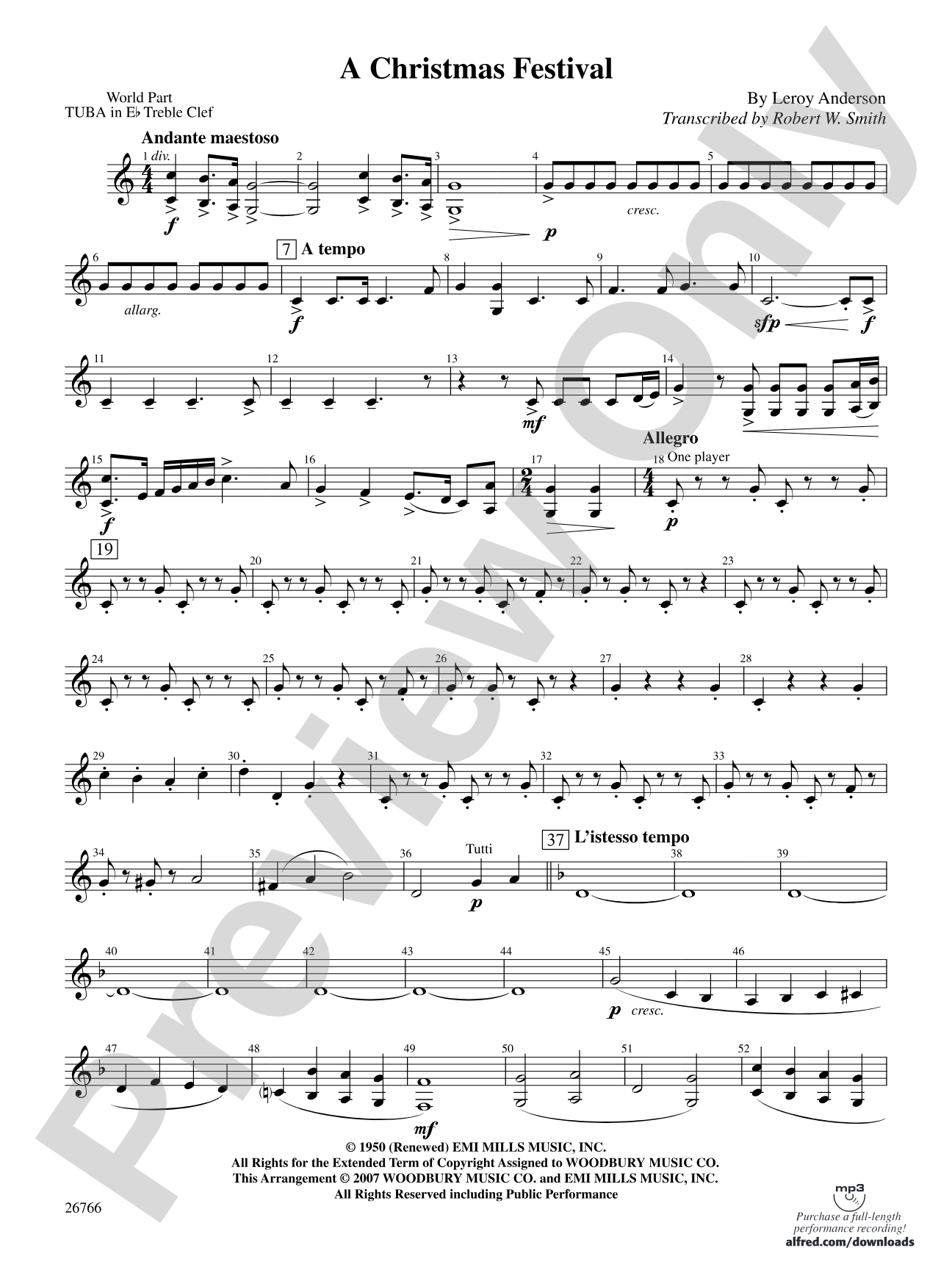 A Christmas Festival: (wp) E-flat Tuba T.C.
