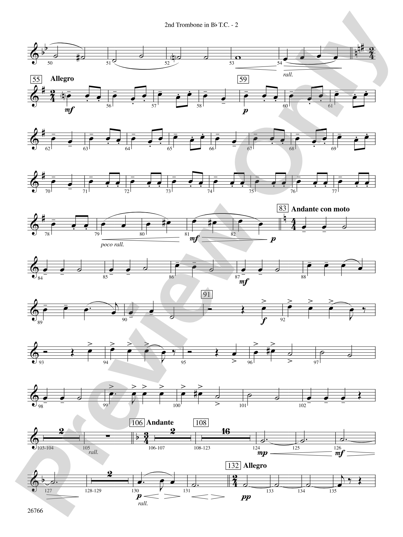 A Christmas Festival: (wp) 2nd B-flat Trombone T.C.