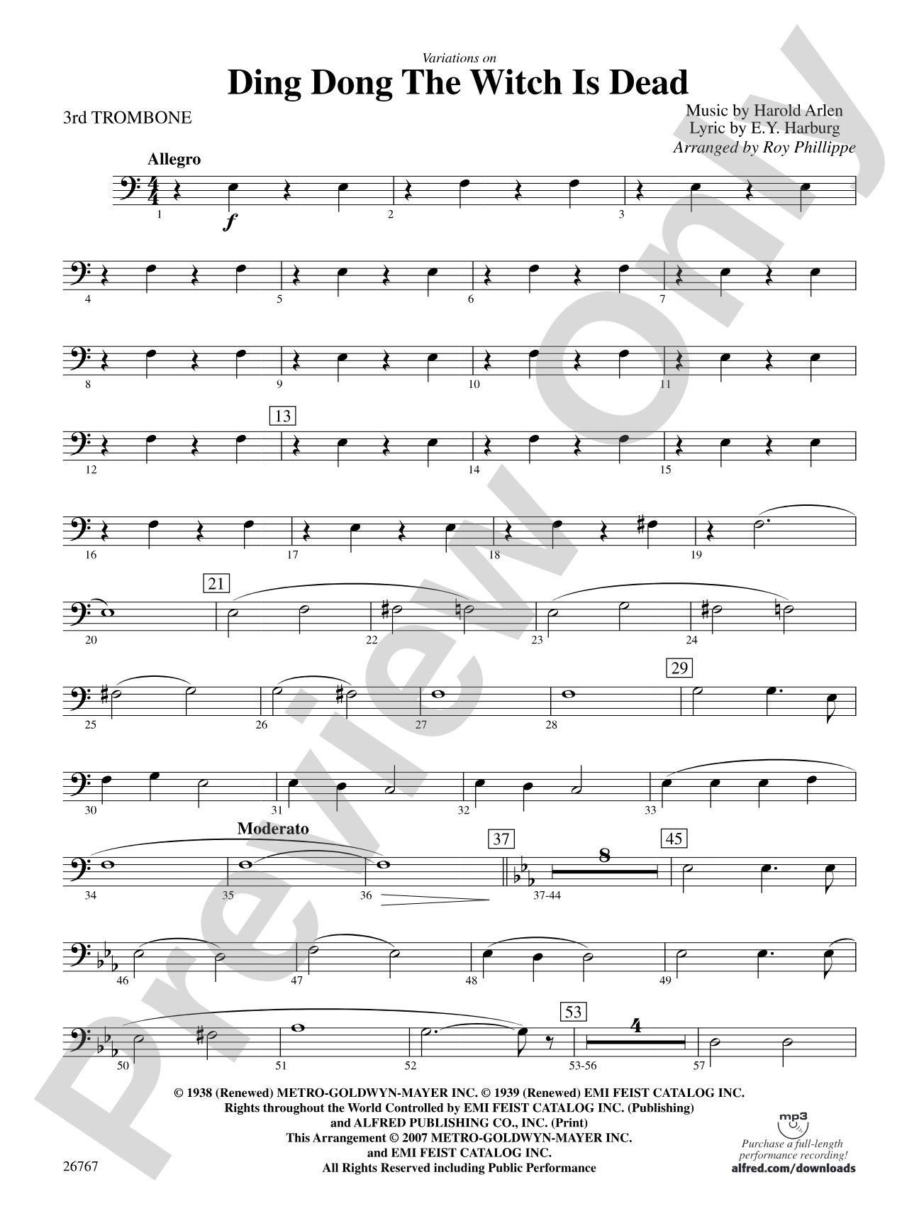 Variations on Ding Dong the Witch Is Dead (fromThe Wizard of Oz): 3rd Trombone