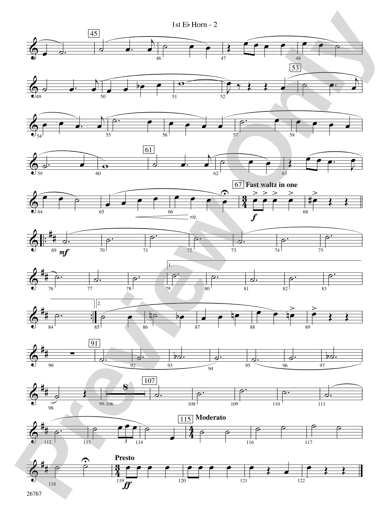 Variations on Ding Dong the Witch Is Dead (fromThe Wizard of Oz): (wp) 1st Horn in E-flat