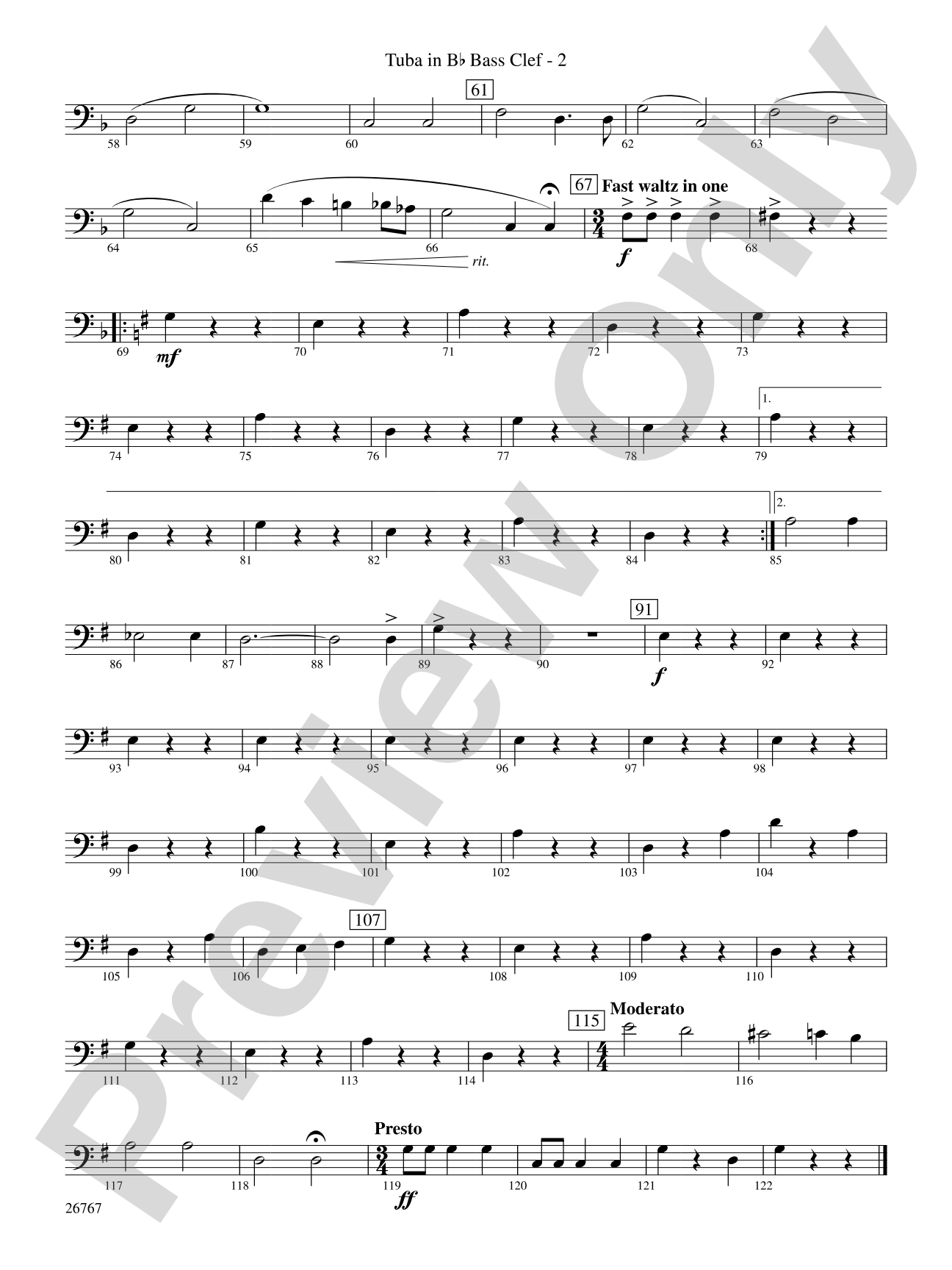 Variations on Ding Dong the Witch Is Dead (fromThe Wizard of Oz): (wp) B-flat Tuba B.C.