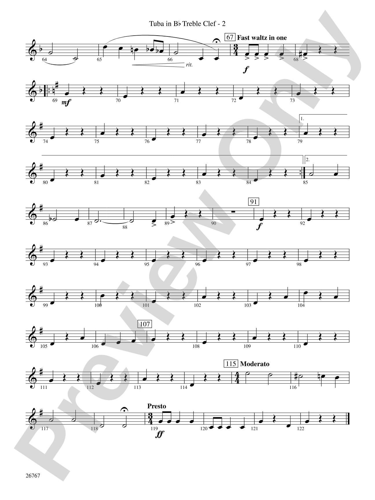 Variations on Ding Dong the Witch Is Dead (fromThe Wizard of Oz): (wp) B-flat Tuba T.C.