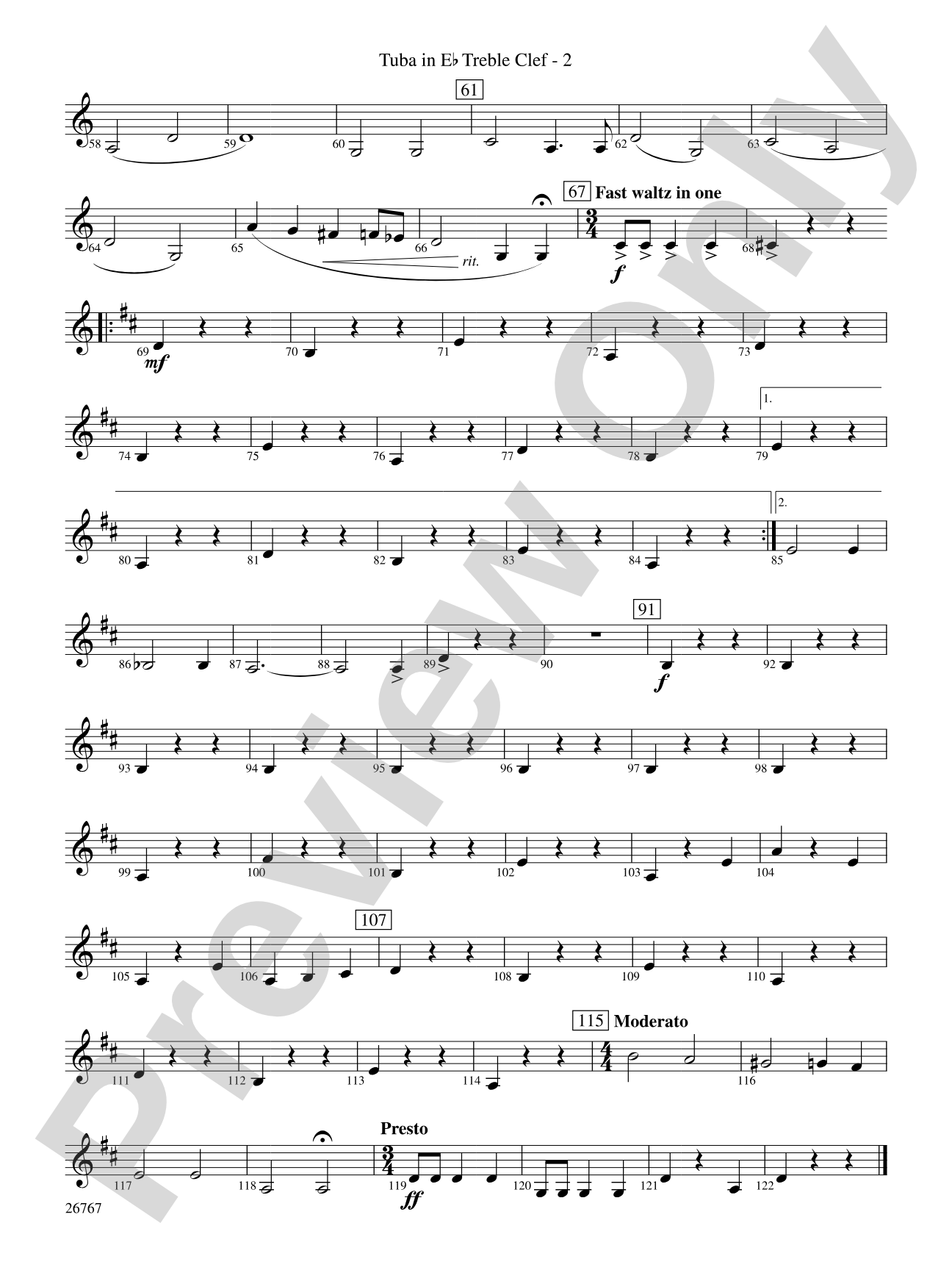 Variations on Ding Dong the Witch Is Dead (fromThe Wizard of Oz): (wp) E-flat Tuba T.C.