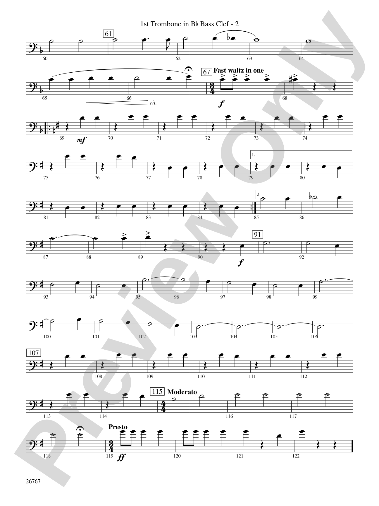 Variations on Ding Dong the Witch Is Dead (fromThe Wizard of Oz): (wp) 1st B-flat Trombone B.C.