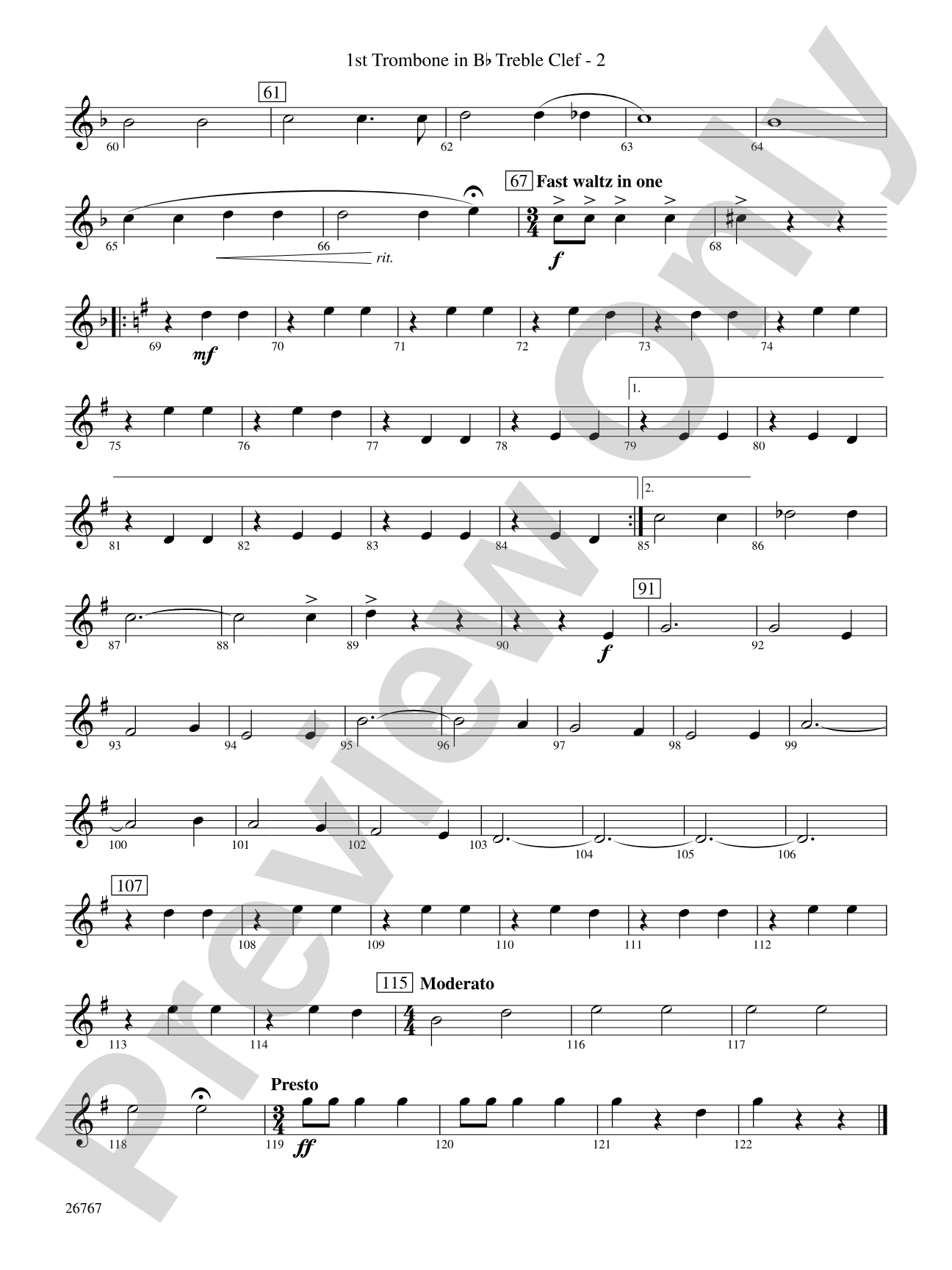 Variations on Ding Dong the Witch Is Dead (fromThe Wizard of Oz): (wp) 1st B-flat Trombone T.C.