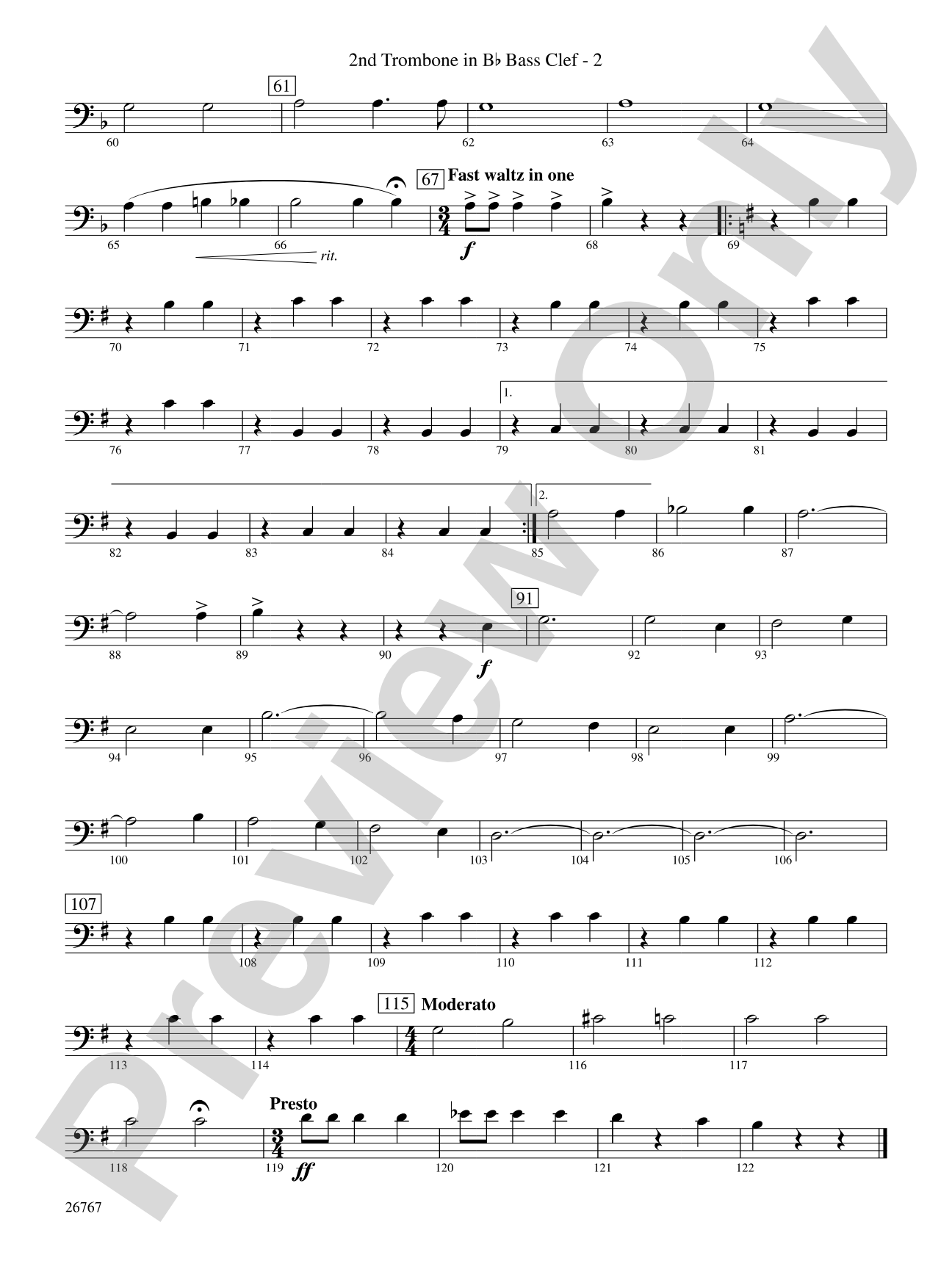 Variations on Ding Dong the Witch Is Dead (fromThe Wizard of Oz): (wp) 2nd B-flat Trombone B.C.