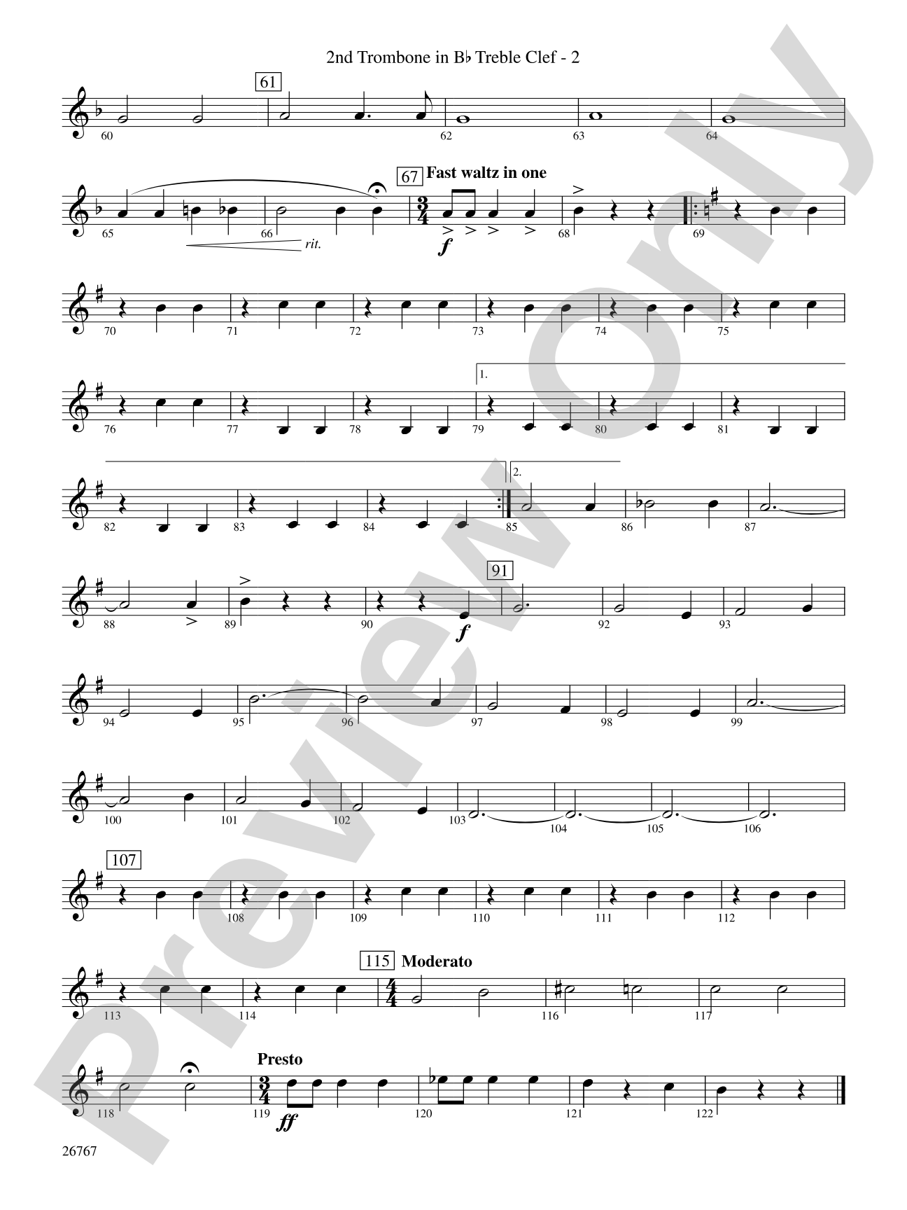 Variations on Ding Dong the Witch Is Dead (fromThe Wizard of Oz): (wp) 2nd B-flat Trombone T.C.