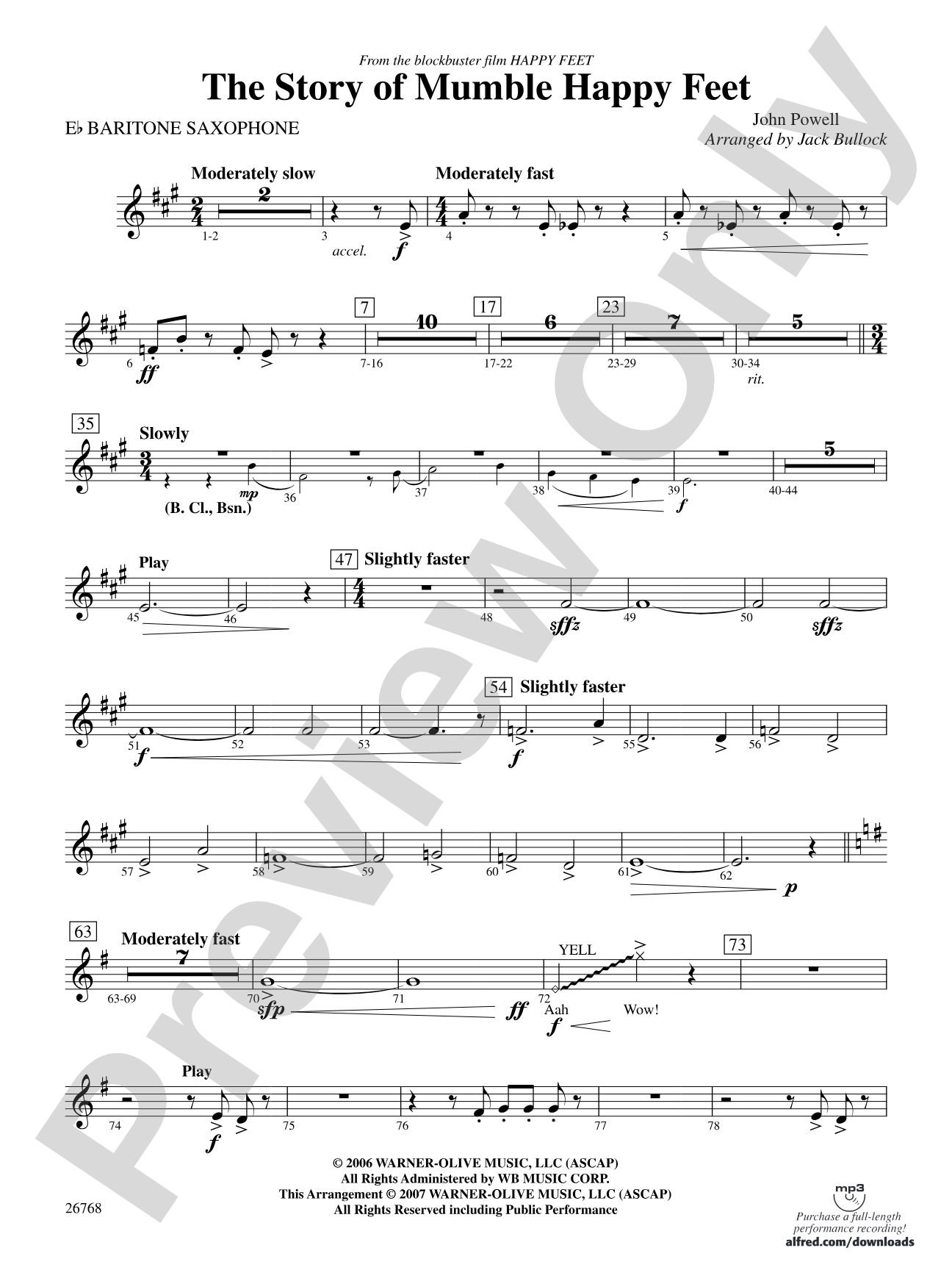 The Story of Mumble Happy Feet: E-flat Baritone Saxophone
