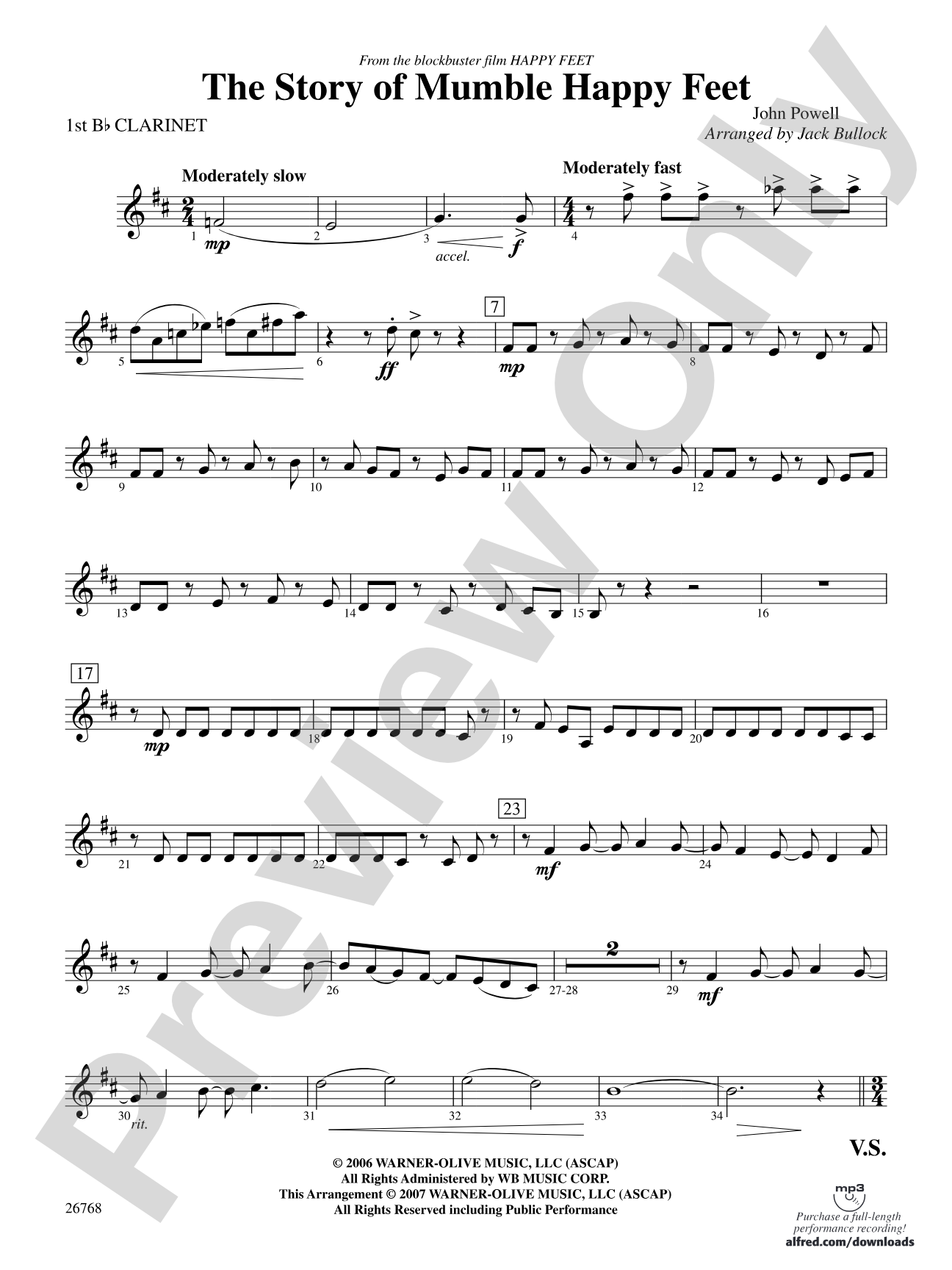The Story of Mumble Happy Feet: 1st B-flat Clarinet