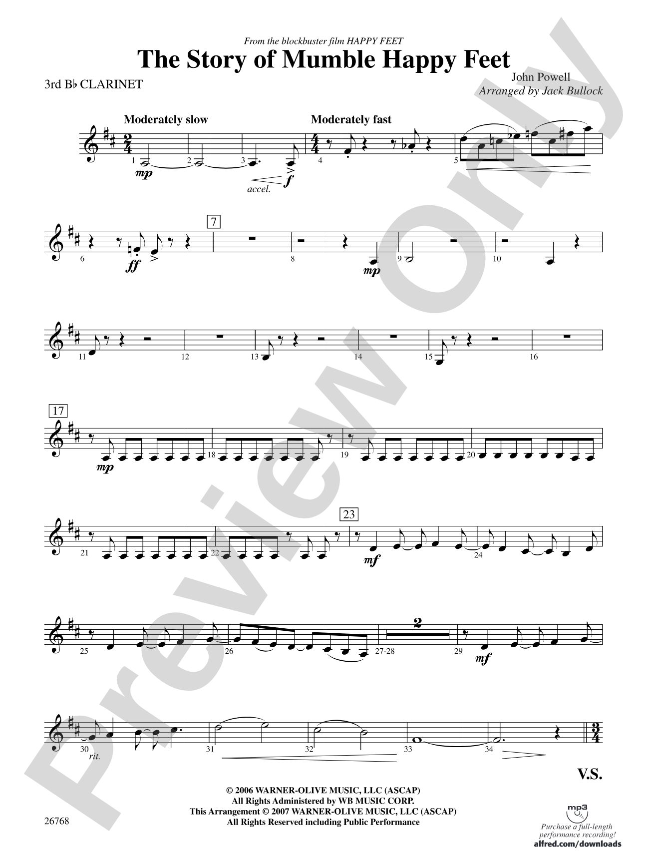 The Story of Mumble Happy Feet: 3rd B-flat Clarinet