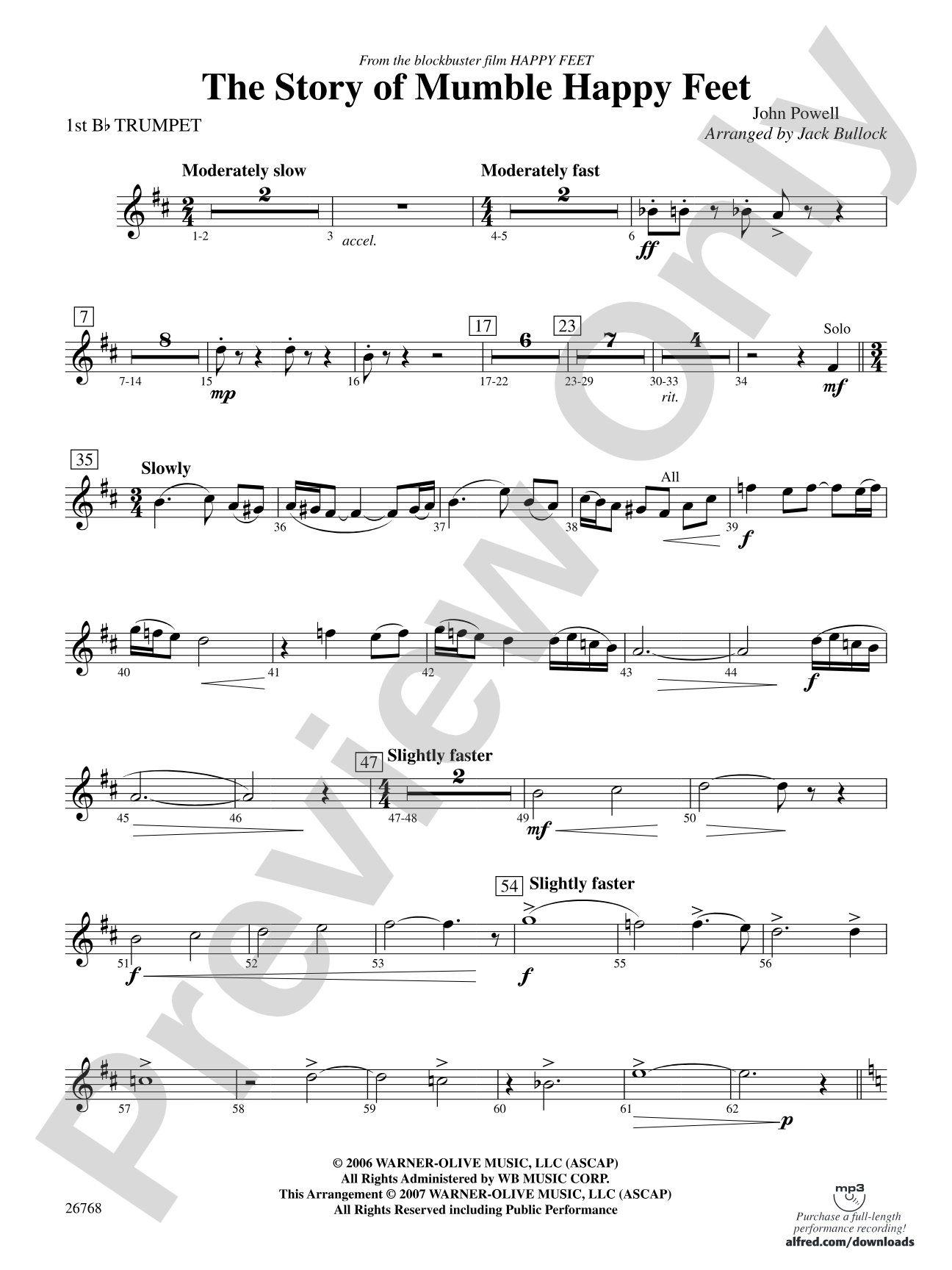 The Story of Mumble Happy Feet: 1st B-flat Trumpet