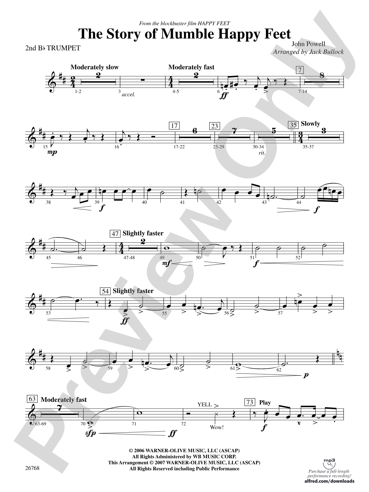 The Story of Mumble Happy Feet: 2nd B-flat Trumpet