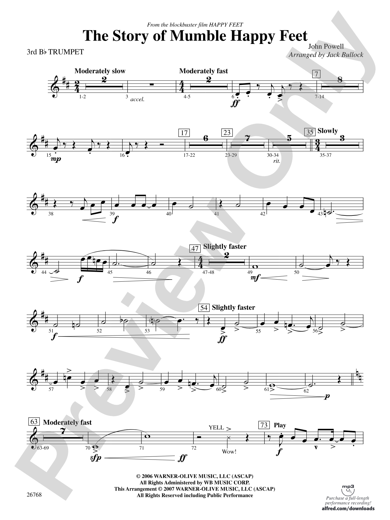 The Story of Mumble Happy Feet: 3rd B-flat Trumpet