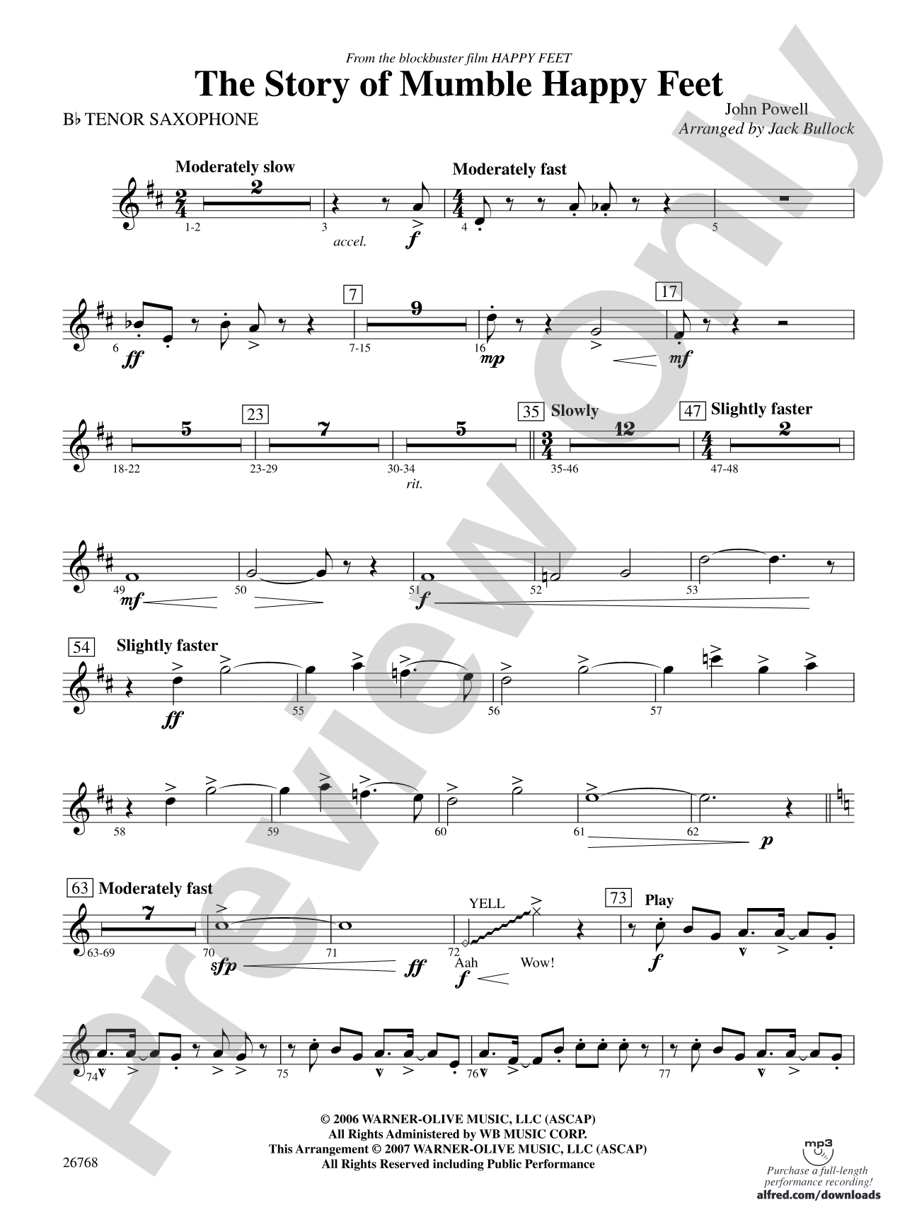 The Story of Mumble Happy Feet: B-flat Tenor Saxophone