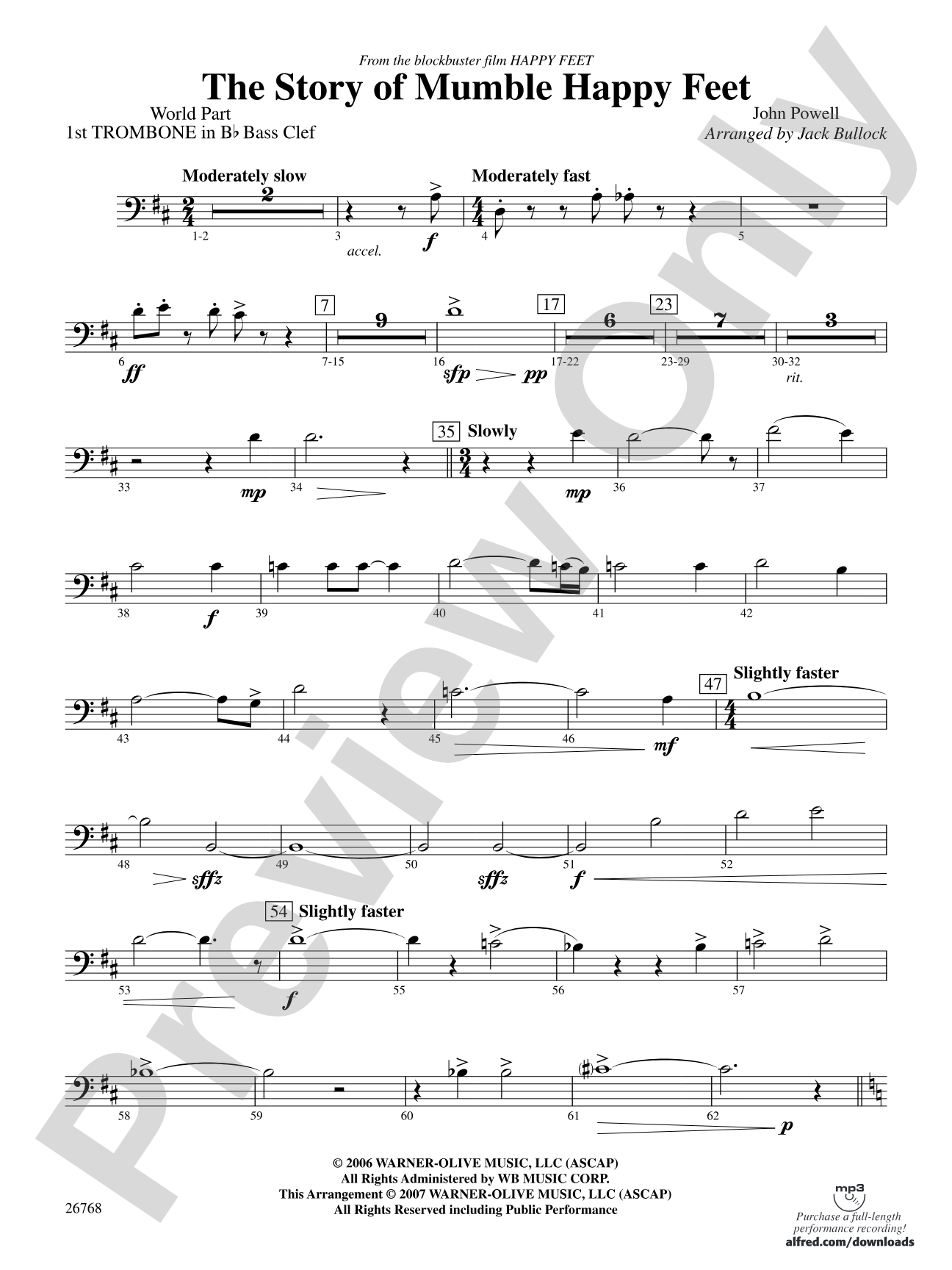 The Story of Mumble Happy Feet: (wp) 1st B-flat Trombone B.C.