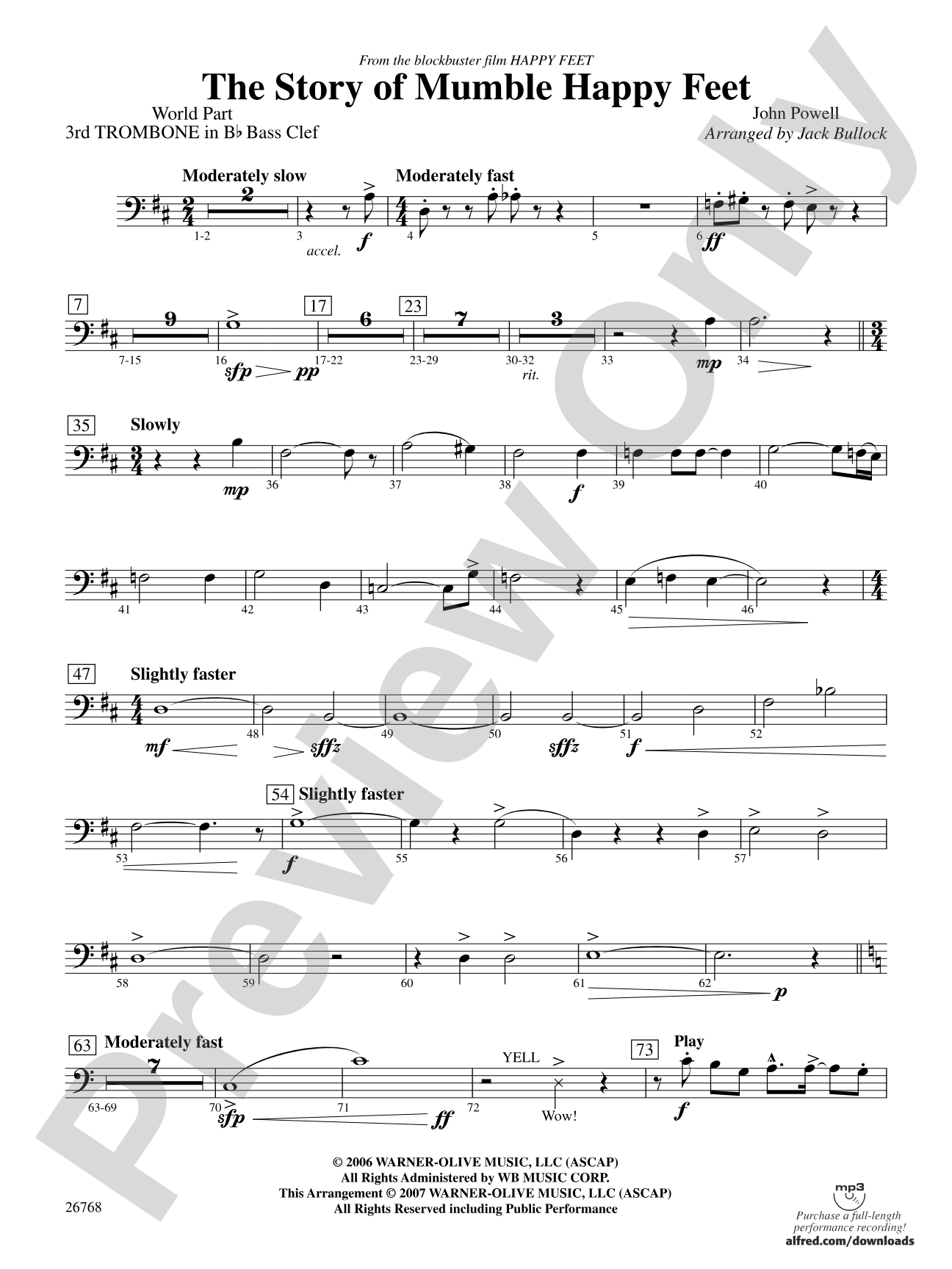 The Story of Mumble Happy Feet: (wp) 3rd B-flat Trombone B.C.
