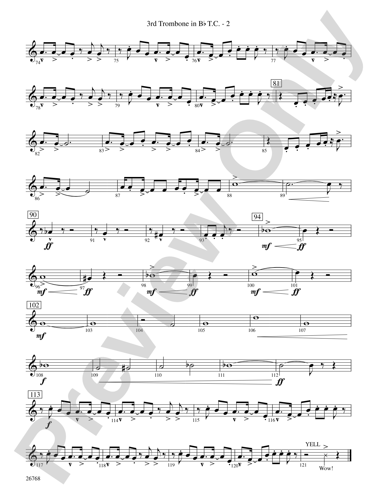The Story of Mumble Happy Feet: (wp) 3rd B-flat Trombone T.C.