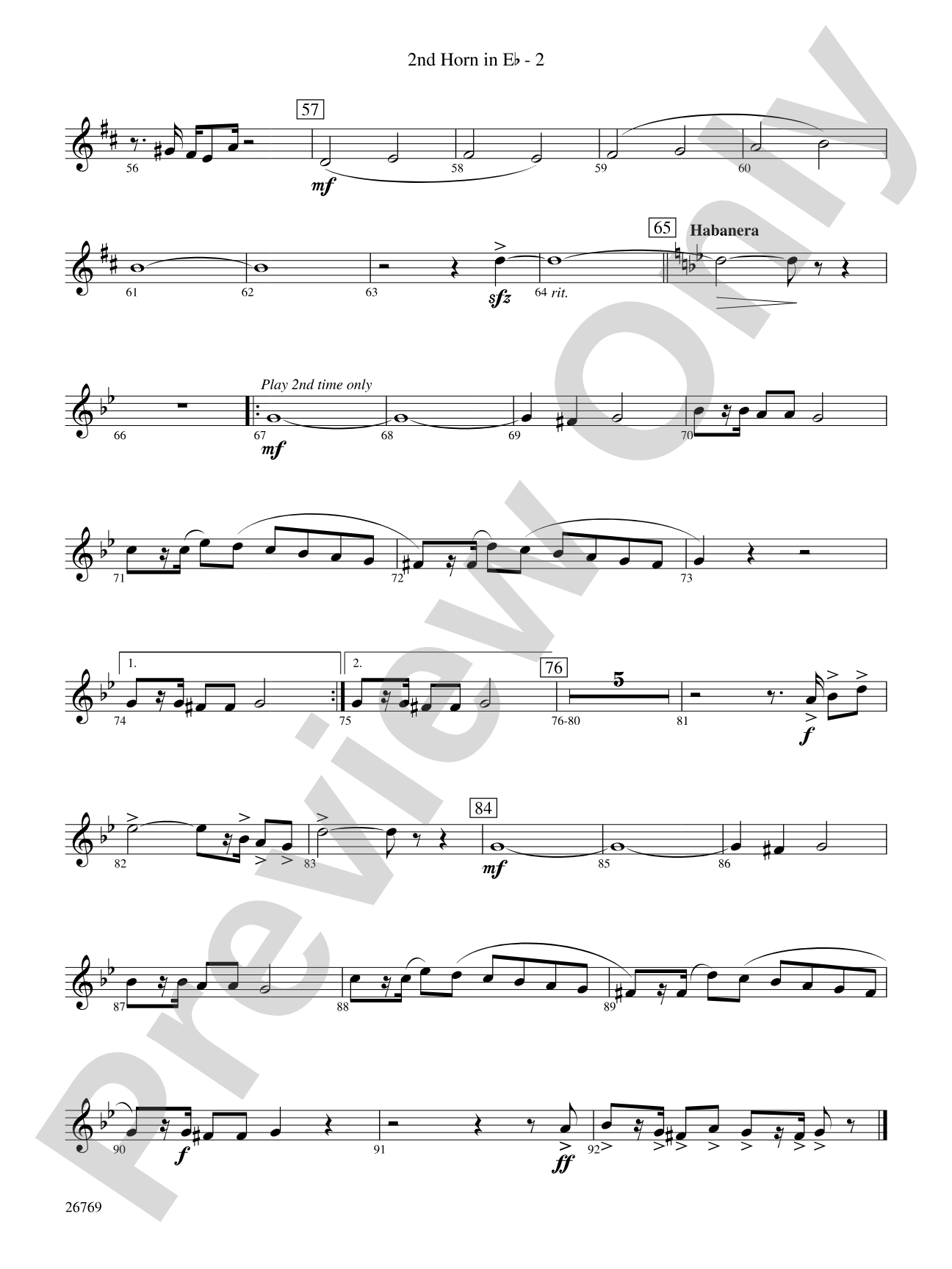 Variations on If I Only Had a Brain (from The Wizard of Oz): (wp) 2nd Horn in E-flat