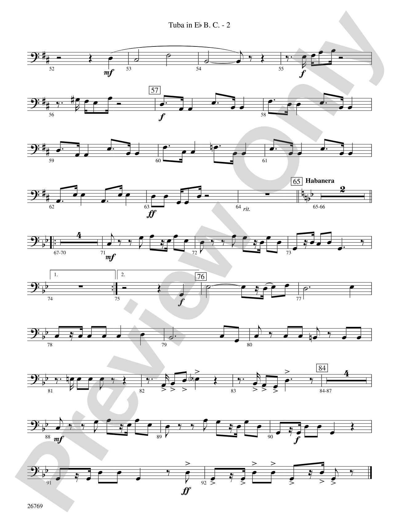 Variations on If I Only Had a Brain (from The Wizard of Oz): (wp) E-flat Tuba B.C.