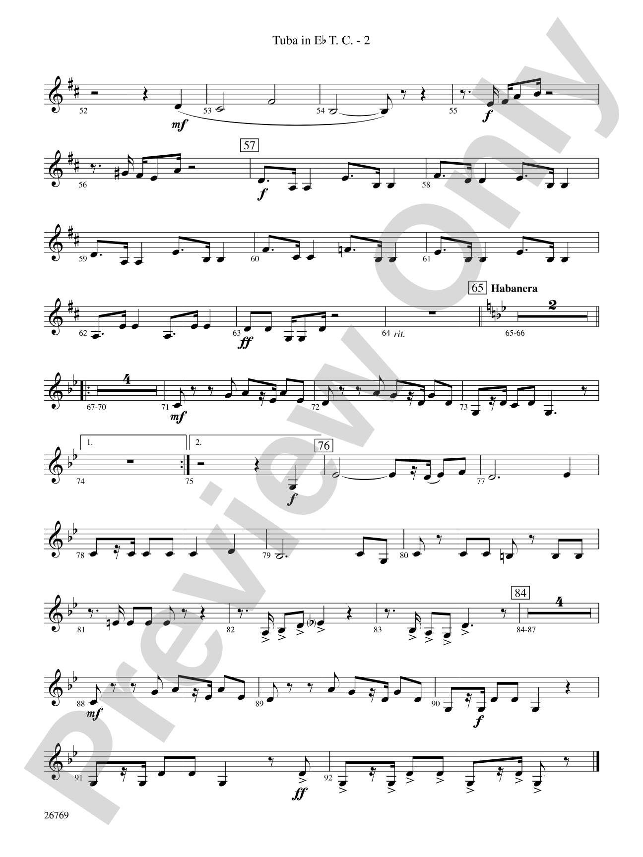 Variations on If I Only Had a Brain (from The Wizard of Oz): (wp) E-flat Tuba T.C.