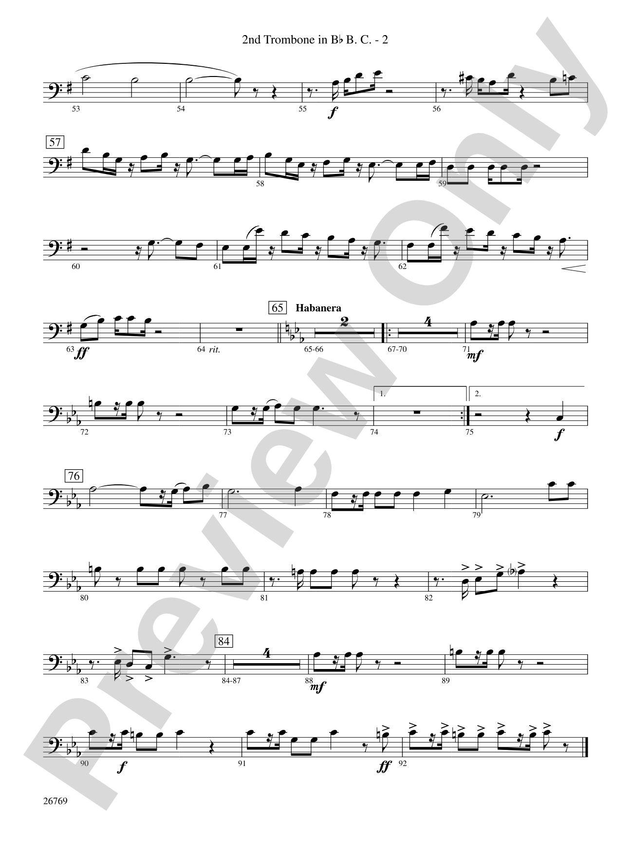 Variations on If I Only Had a Brain (from The Wizard of Oz): (wp) 2nd B-flat Trombone B.C.
