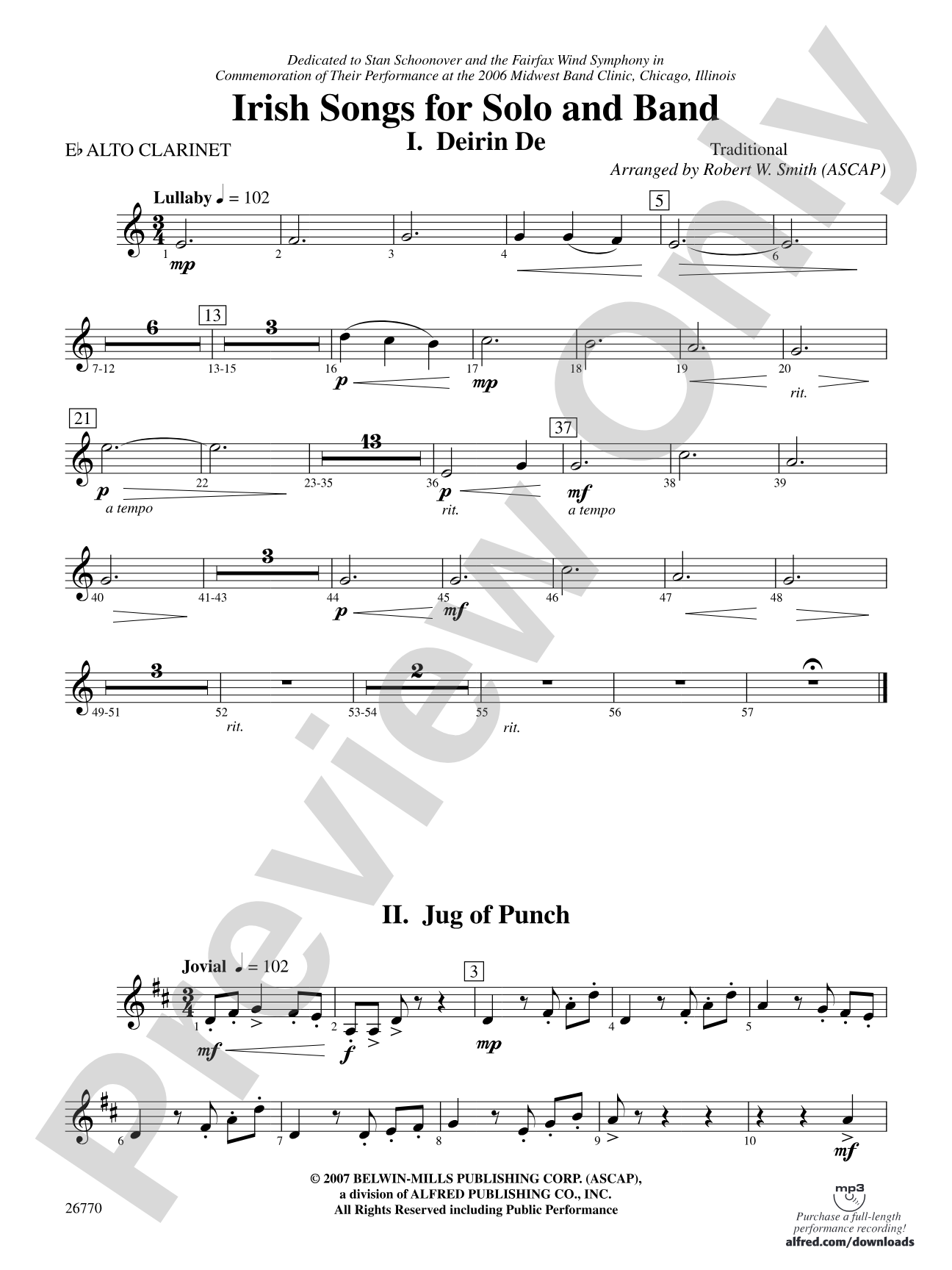 Irish Songs: E-flat Alto Clarinet