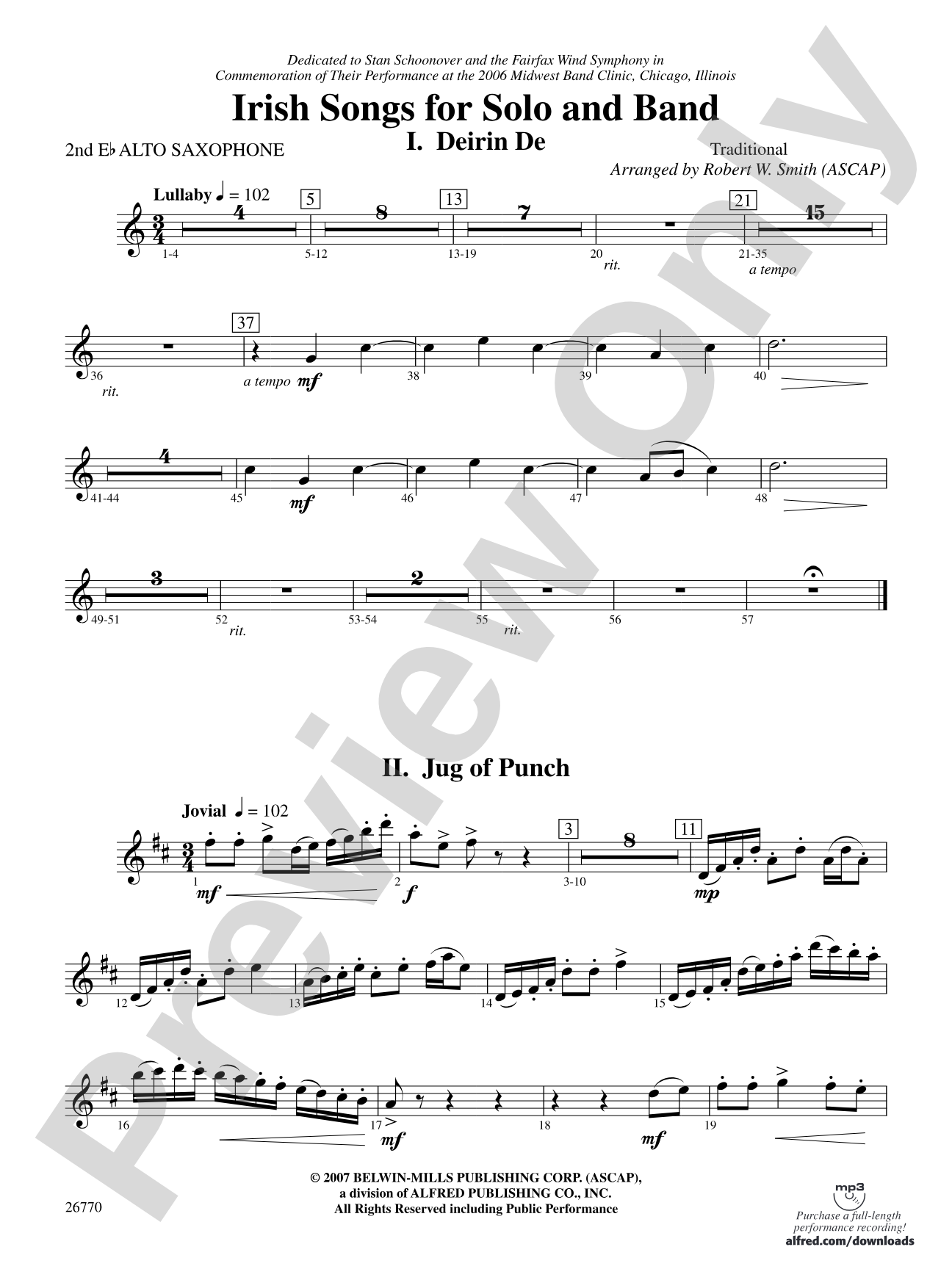 Irish Songs: 2nd E-flat Alto Saxophone