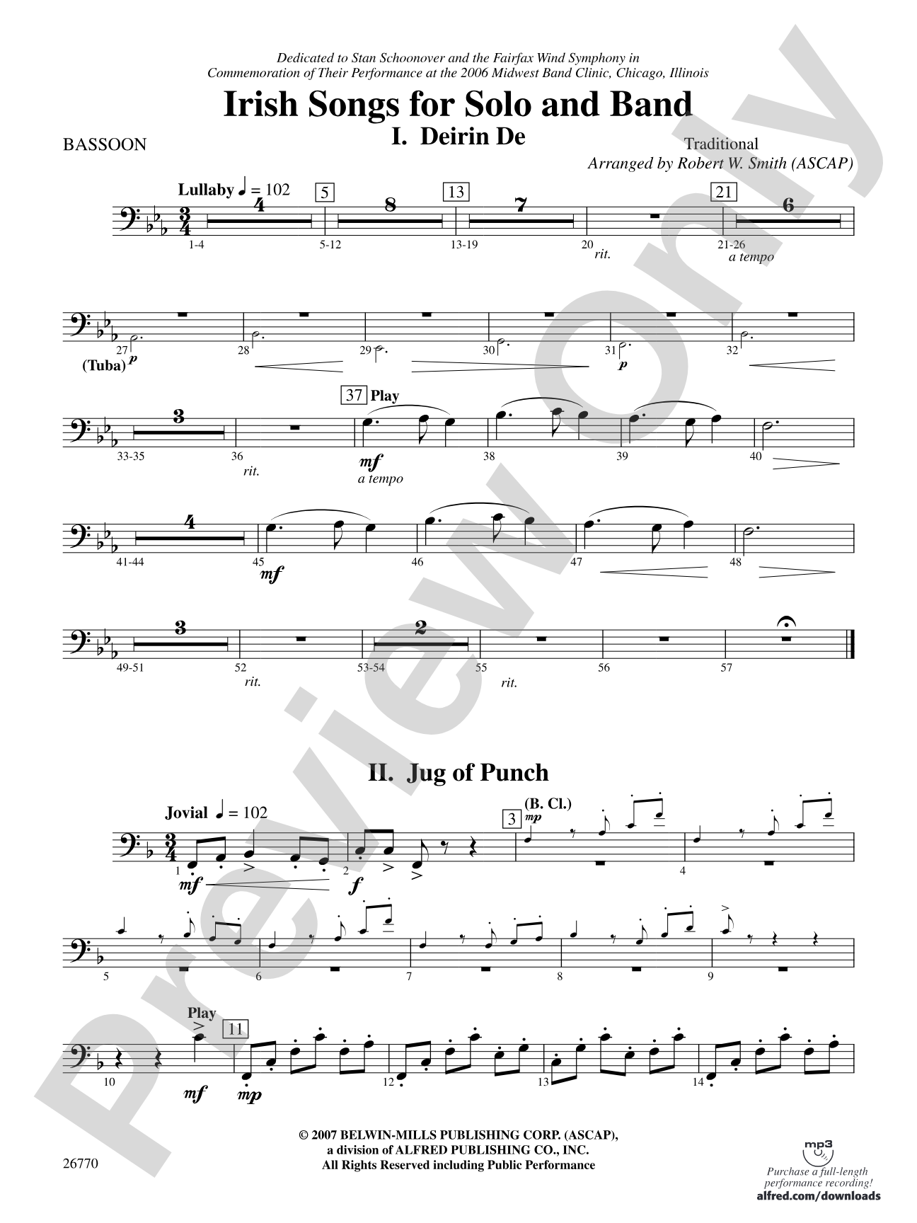 Irish Songs: Bassoon