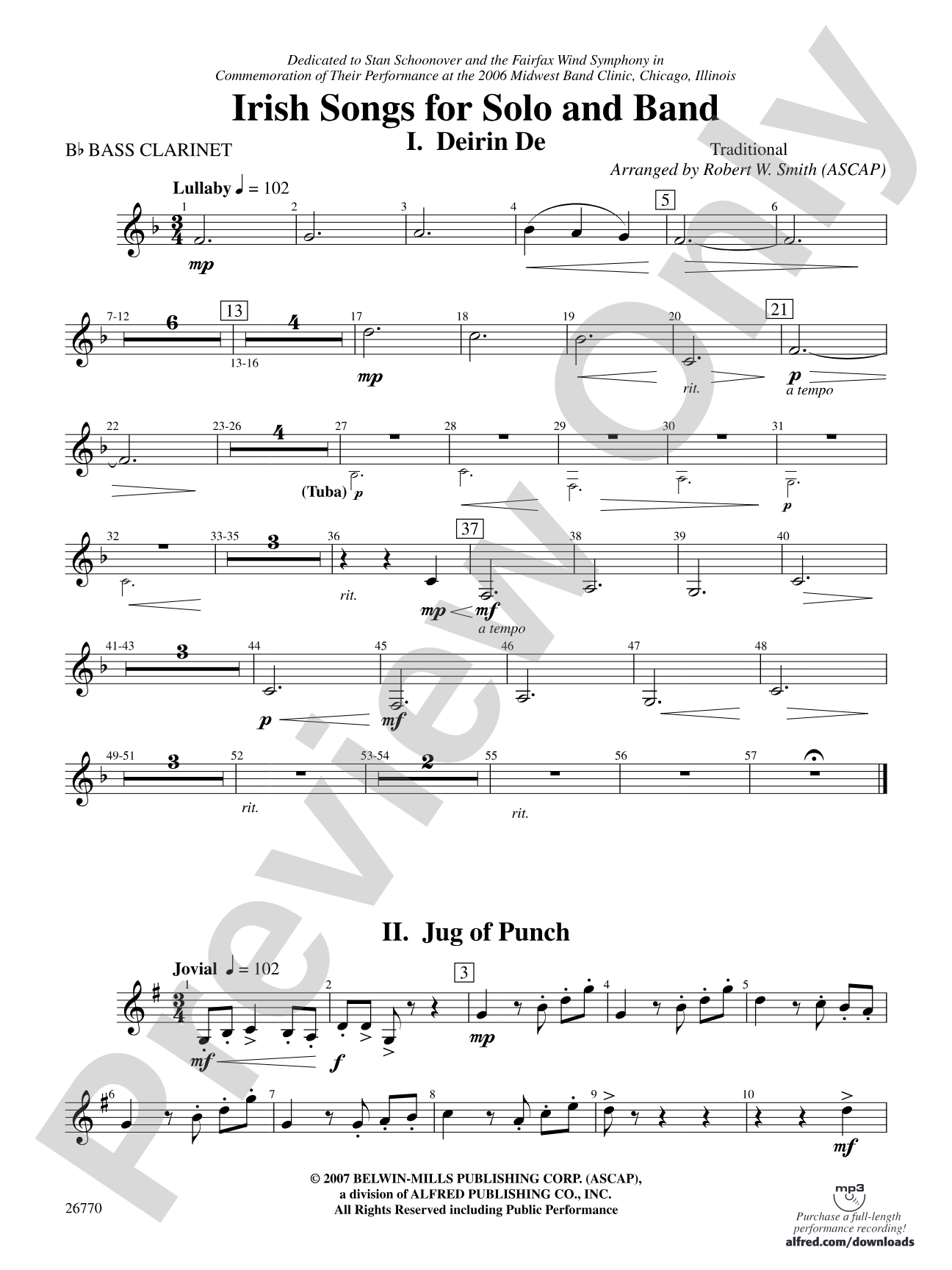 Irish Songs: B-flat Bass Clarinet