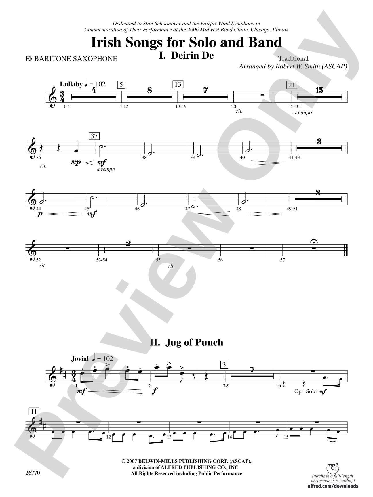 Irish Songs: E-flat Baritone Saxophone