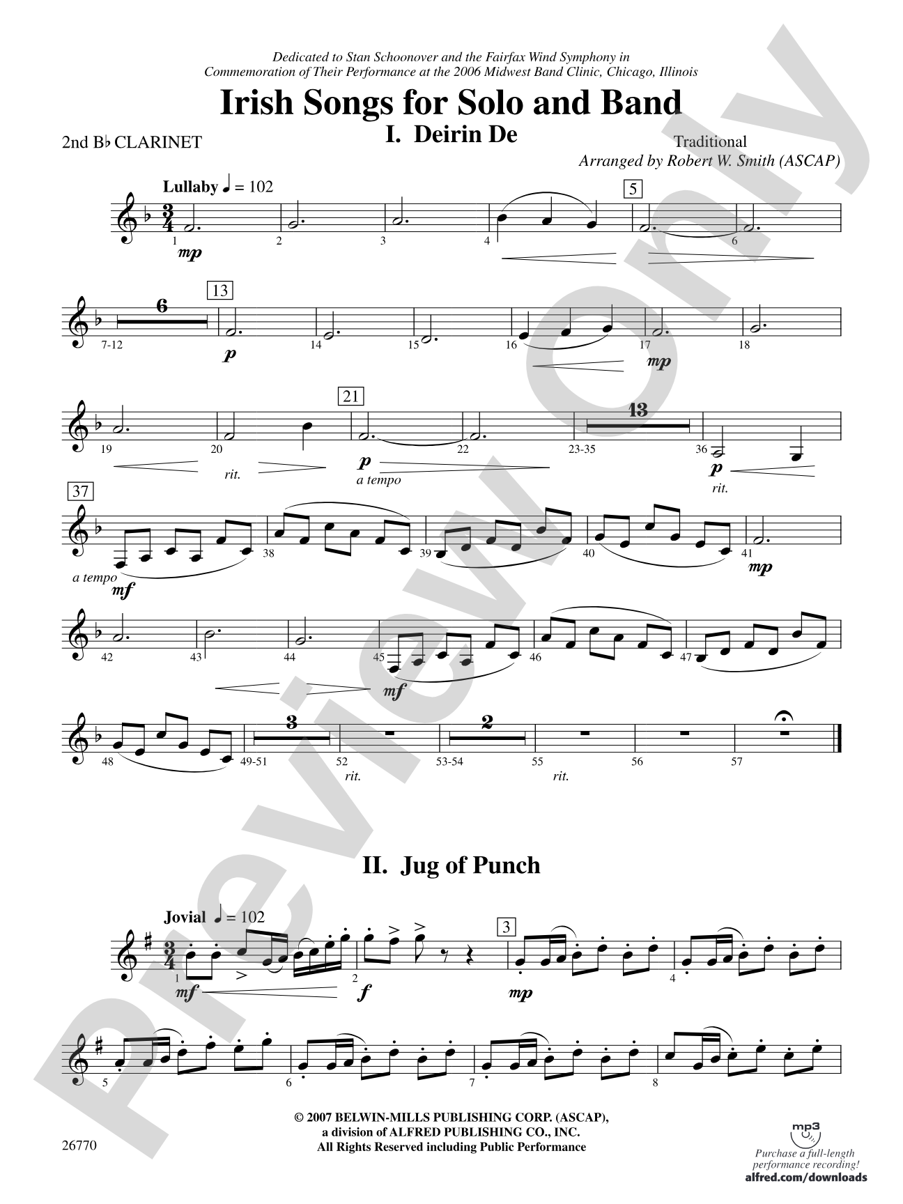 Irish Songs: 2nd B-flat Clarinet