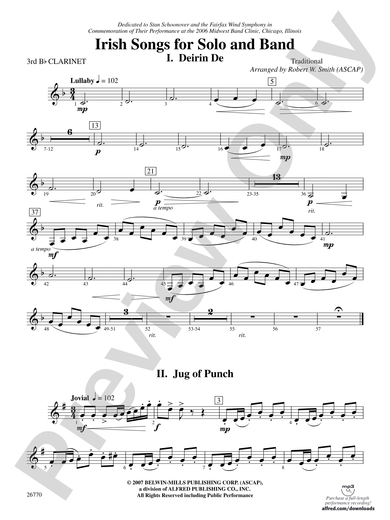 Irish Songs: 3rd B-flat Clarinet