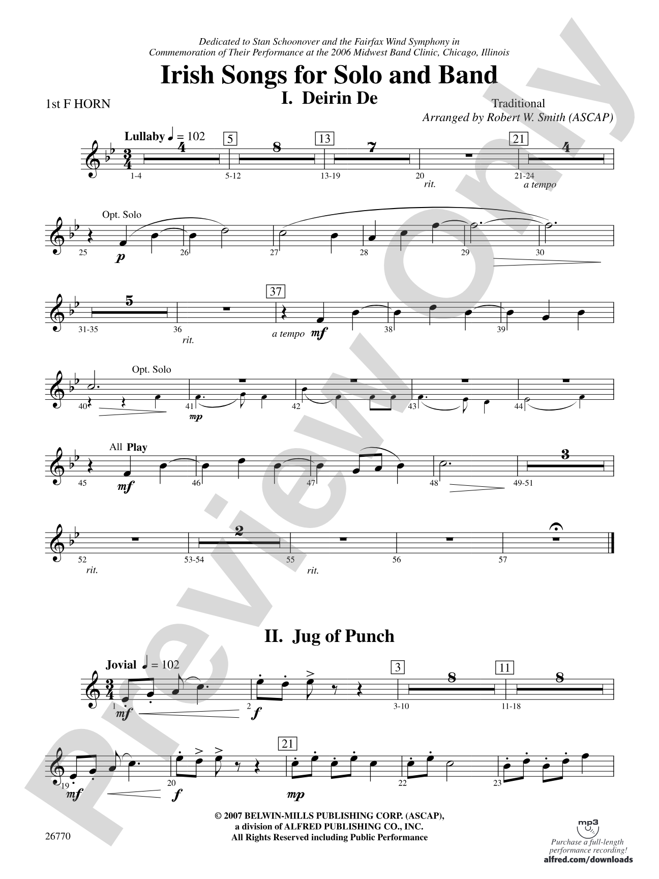 Irish Songs: 1st F Horn
