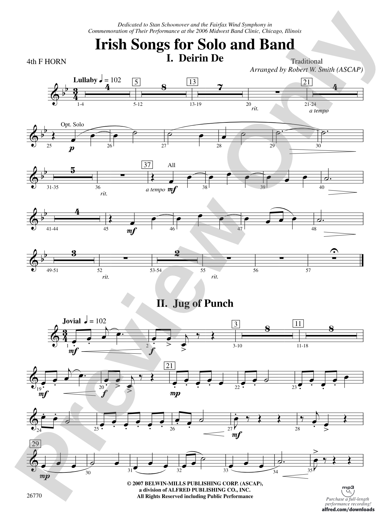 Irish Songs: 4th F Horn