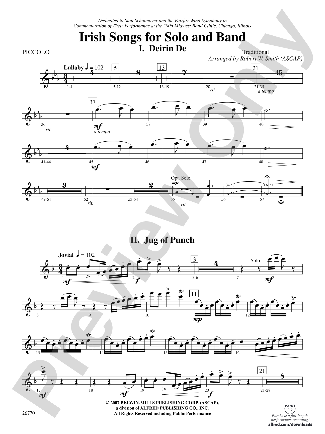 Irish Songs: Piccolo